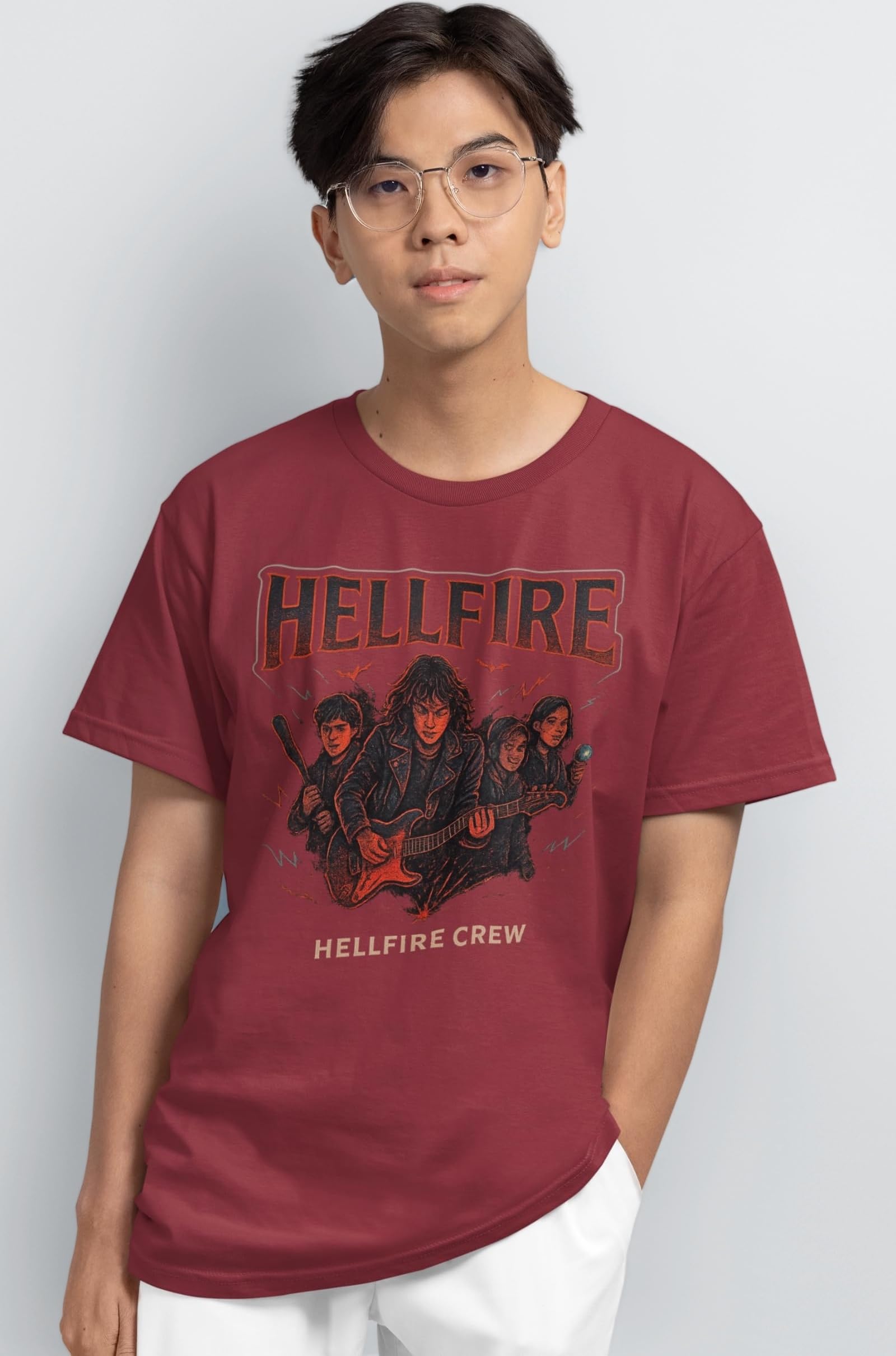 Graphic TV Show Creative Hellfire Crew - Premium Black T-Shirt, Regular Fit, 100% Cotton, 180 GSM