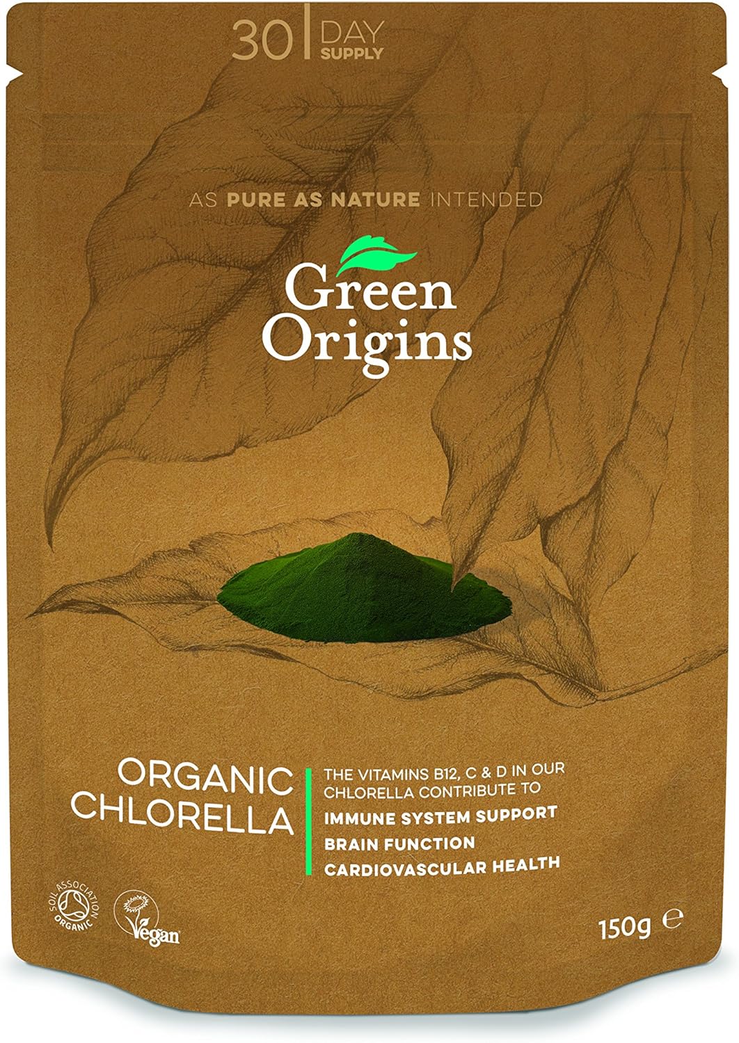 Green Origins 150 g Chlorella Broken Cell Wall Organic Powder Amazon
