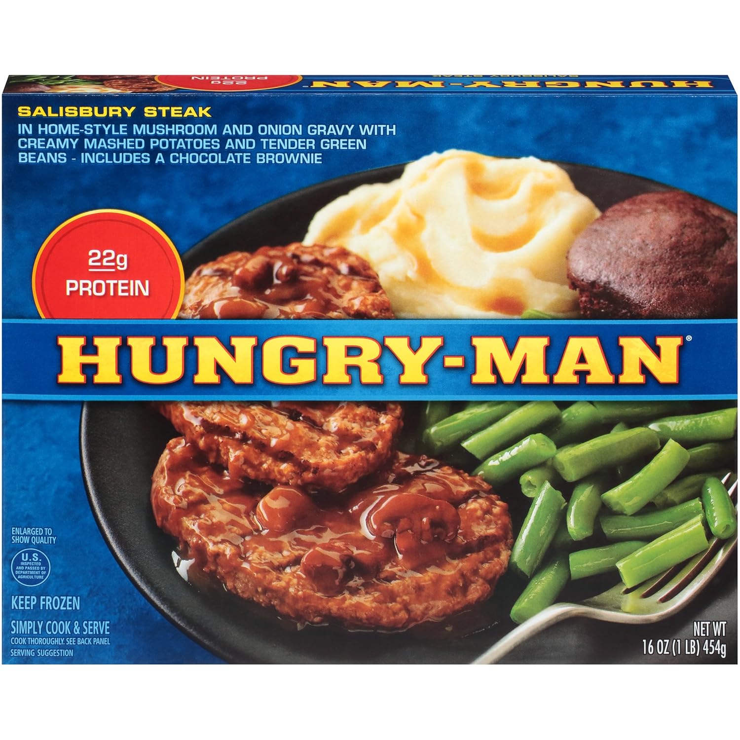 Amazon.com : Hungry Man, Salisbury Steak, 16 oz, (8 count) : Grocery ...