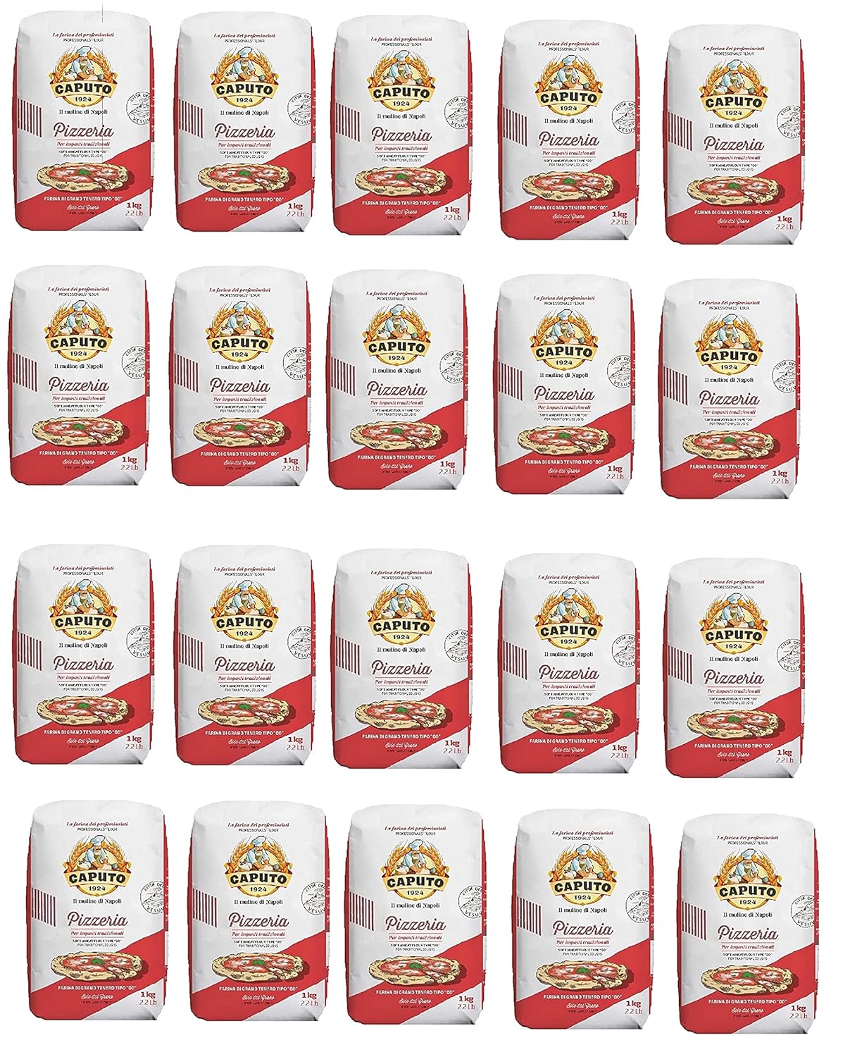 20x Farina Molino Caputo Pizzeria per Pizza Napoli Pizzamehl Pizza Mehl 1kg 1 kg (1er Pack) 20x Farina Molino Caputo Pizzeria per Pizza Napoli Pizzamehl Pizza Mehl 1kg 1 kg (1er Pack)