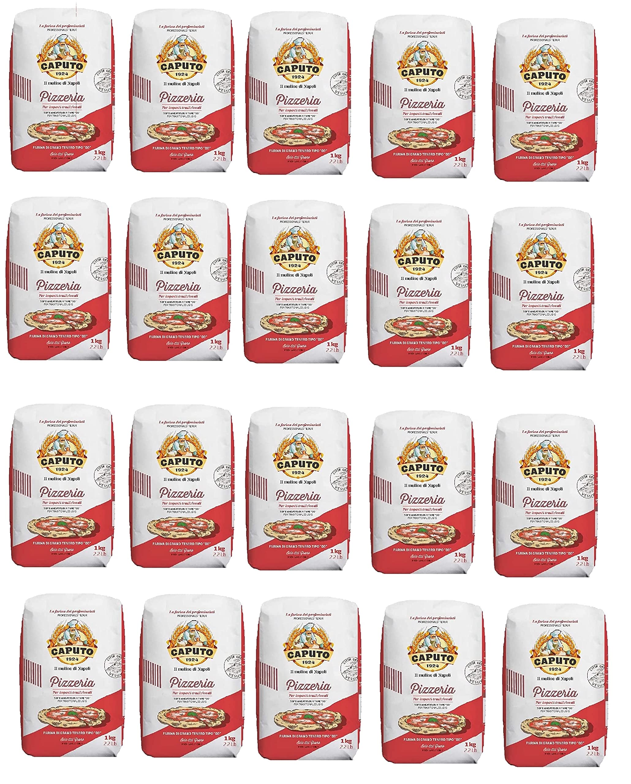 خرید از آمازون - پیتزا فروشی 20x آرد مولینو کاپوتو برای پیتزا پیتزا ناپولی پیتزامهل پیتزا مهل 1 کیلوگرمی 1 کیلوگرم (بسته 1er)