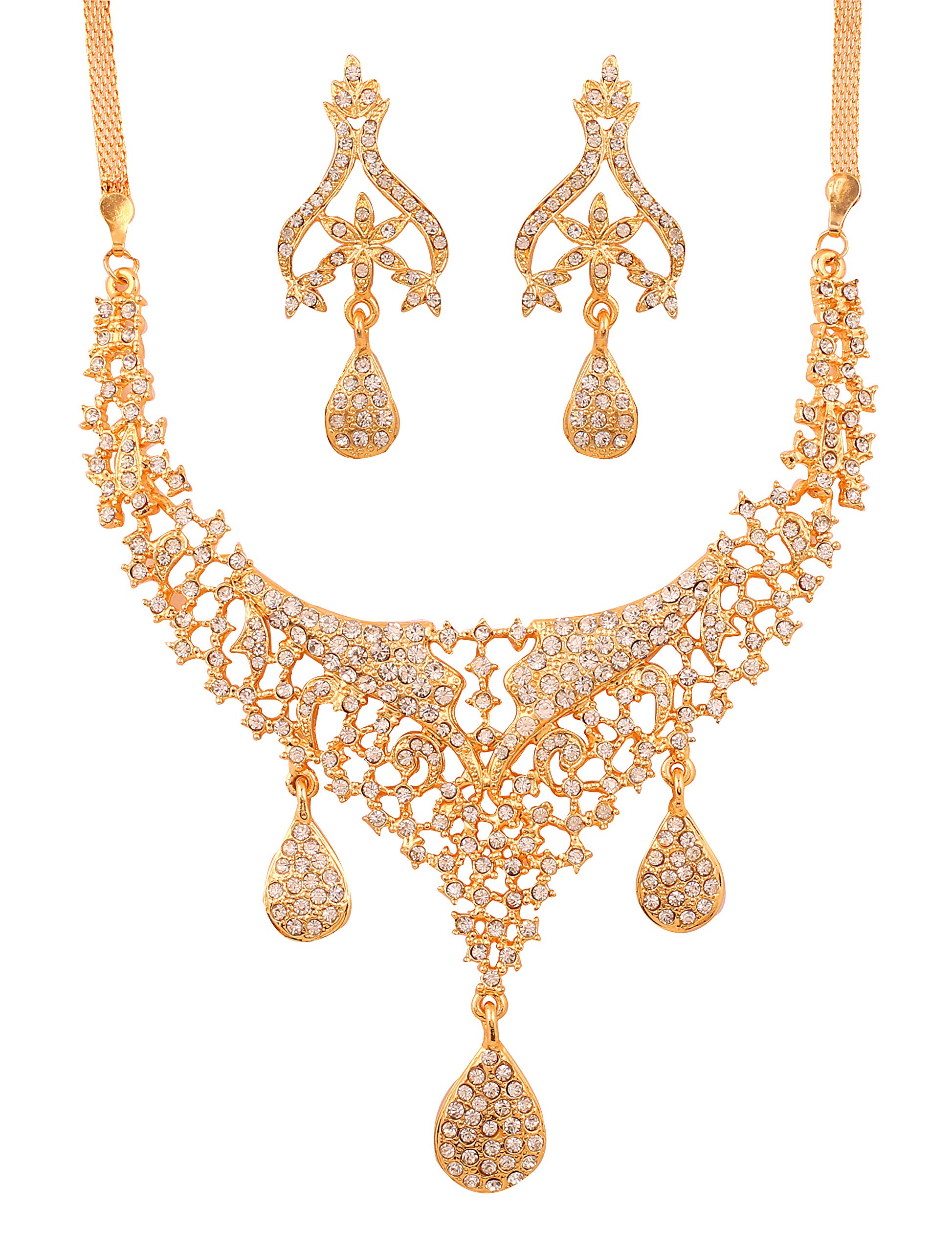 Buy Touchstone Gold Plated Royal Necklace Set for Women at Amazon.in