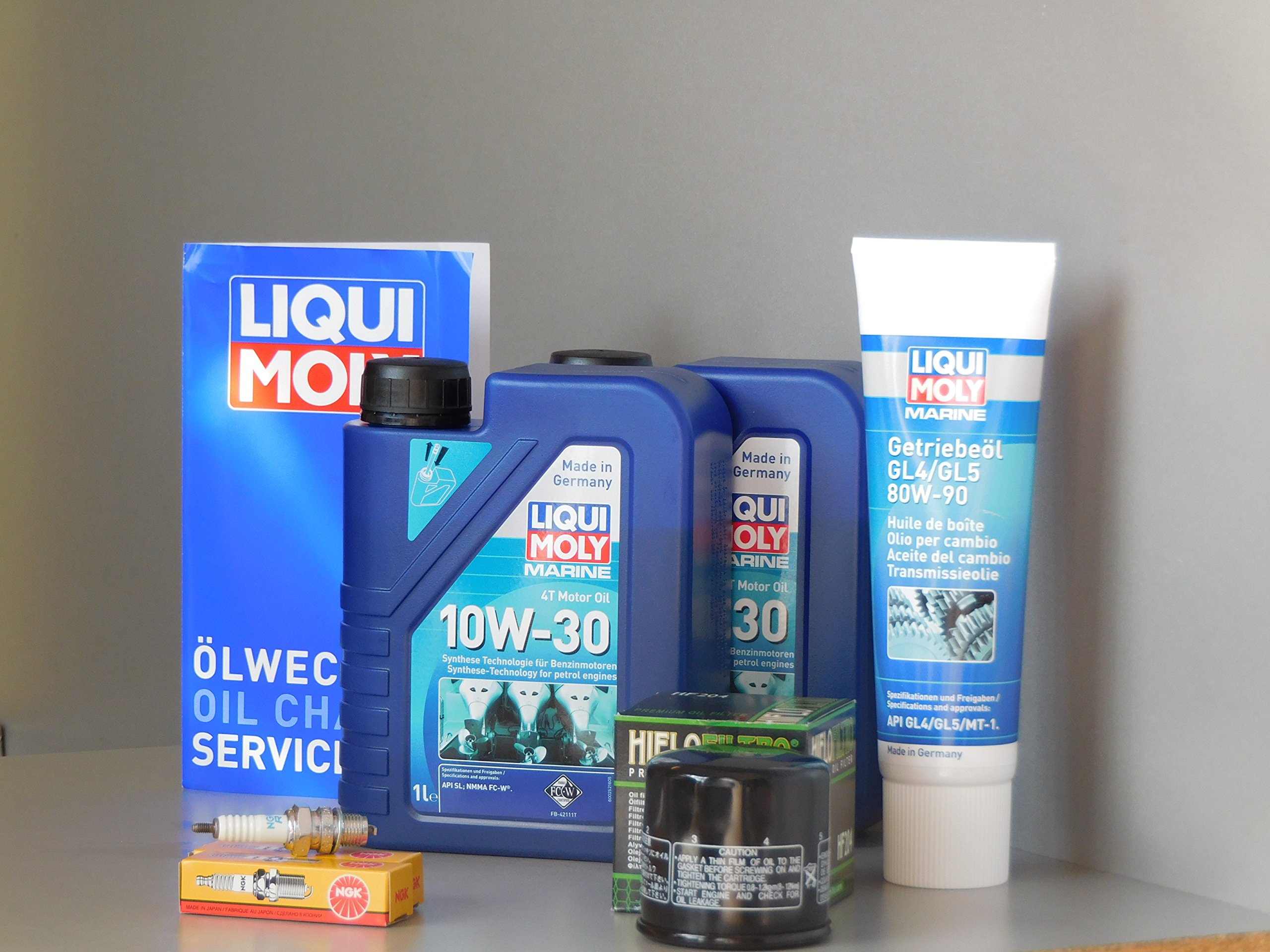 Kit di manutenzione per motore fuoribordo BF15 A, olio, candela di accensione, filtro dell'olio