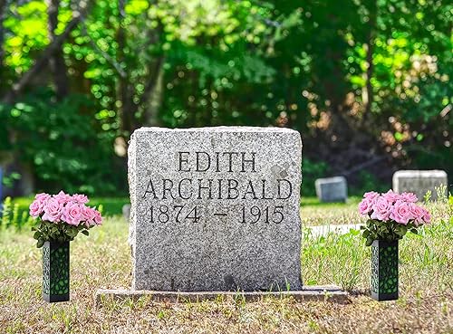 Miniatura 5 de Jarrones de cementerio con espigas y espuma, 4 soportes para flores de cementerio sin flores, soporte para flores de plástico conmemorativo al aire