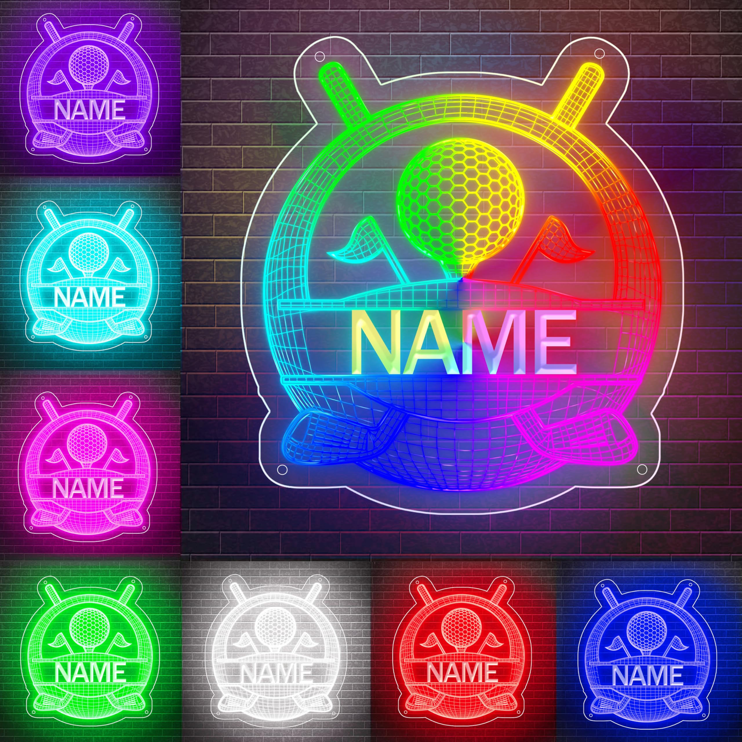 Personalized Golf Ball Neon Sign,Custom Name Golf Ball Led Lights Up Sign for Wall Decor Bedroom Living Room Party Christmas Decorations Night Light Birthday Gift for Boys Girls Teen Kids โ image 1