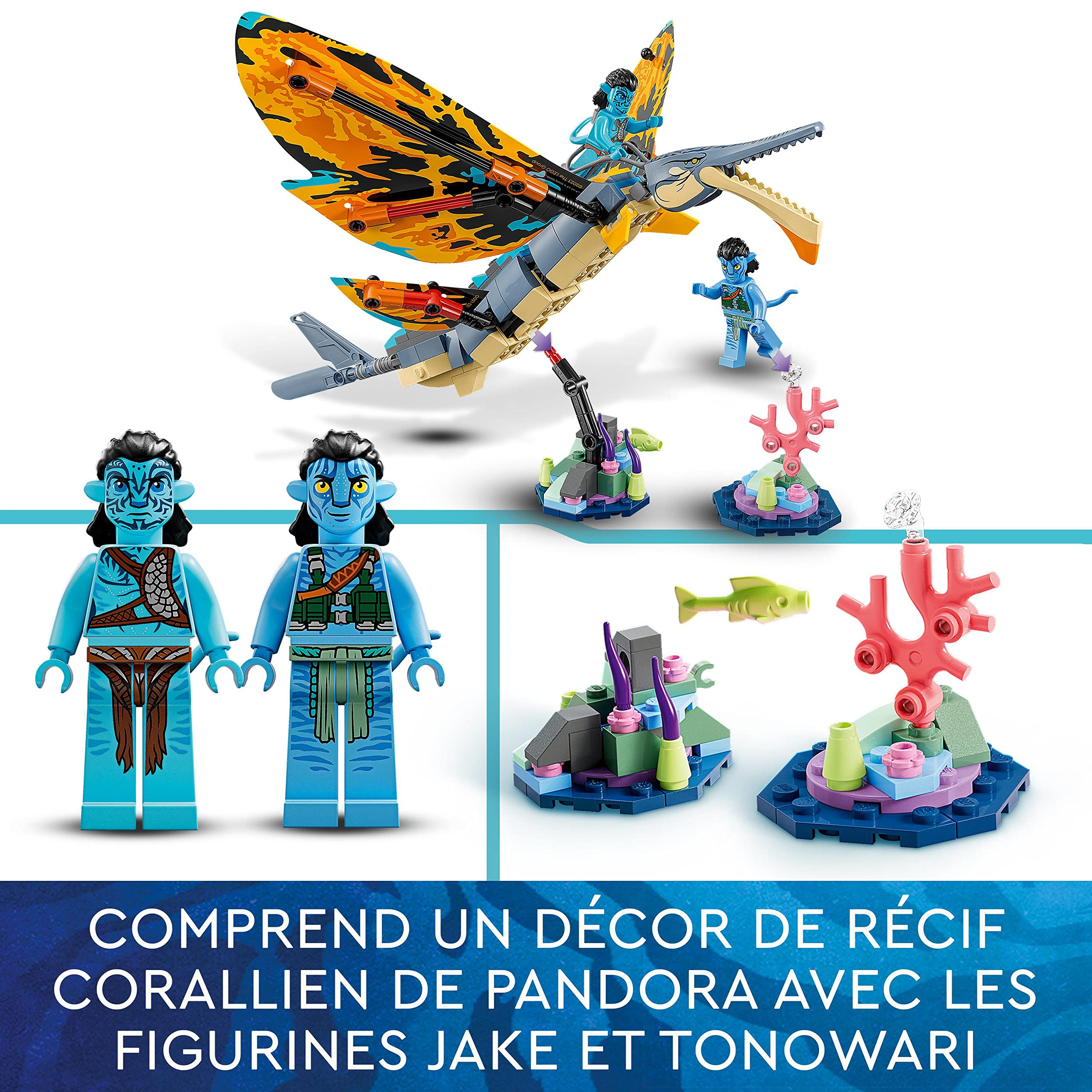 LEGO Avatar L’Aventure du Skimwing - Jouet avec Minifigurines de Jake Sully et Tonowari et Animal du Film : La Voie de l'eau 2022 - Idée Cadeau pour Garçons et Filles 75576