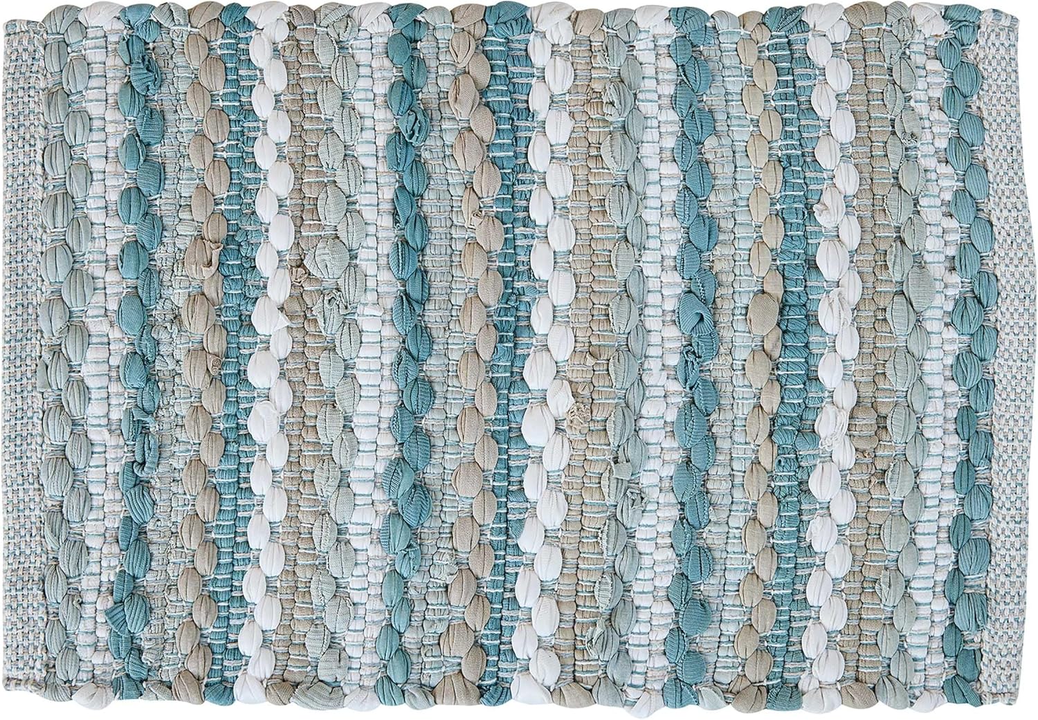Split P Coastal Chindi Placemat Set of 4, Braided Blue Place Setting for Coastal, Beach, Nautical, and Seasonal Decor Styles, 100% Cotton Woven Table Mat to Protect Against Heat and Spills