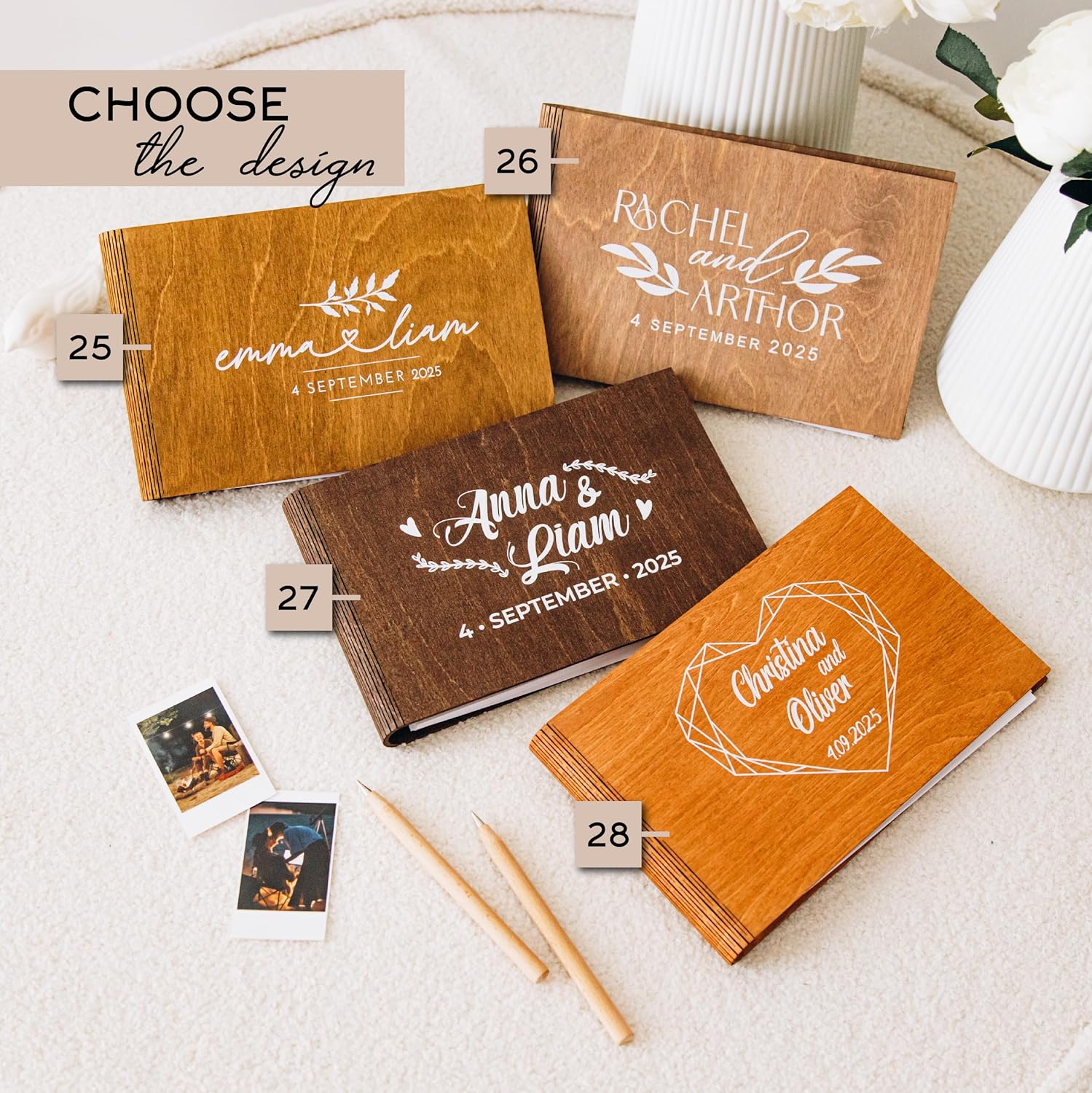 Tree Guest Book for Wedding - Rustic Wooden Wedding Guest Book Alternative – Personalized Heart Drop Box with Tree Design for Reception, Baby Shower & Engagement Party Decor - Tree Leaves Guest Book