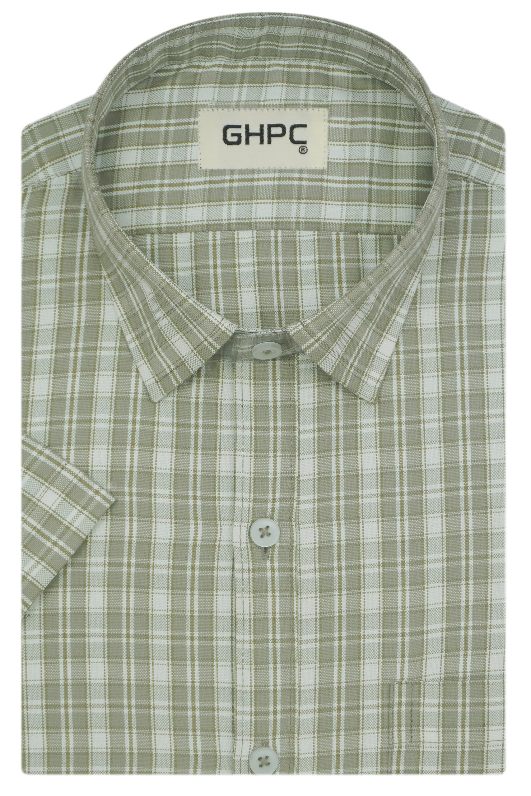 ghpc Cotton Checkered Half Sleeves Regular Fit Formal Shirt for Men-picture-22