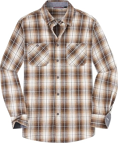 Alex Vando Mens Button Down Shirts Regular Fit Long Sleeve Casual Plaid Flannel Shirt