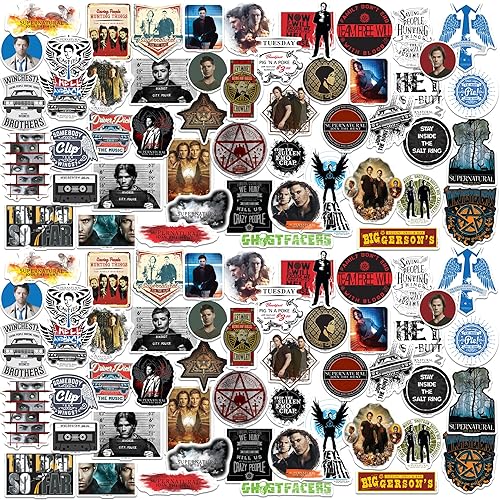 Supernatural - Paquete de 100 calcomanías de vinilo grandes de lujo, para laptop, botella de agua, álbumes de recortes, tableta, monopatín,