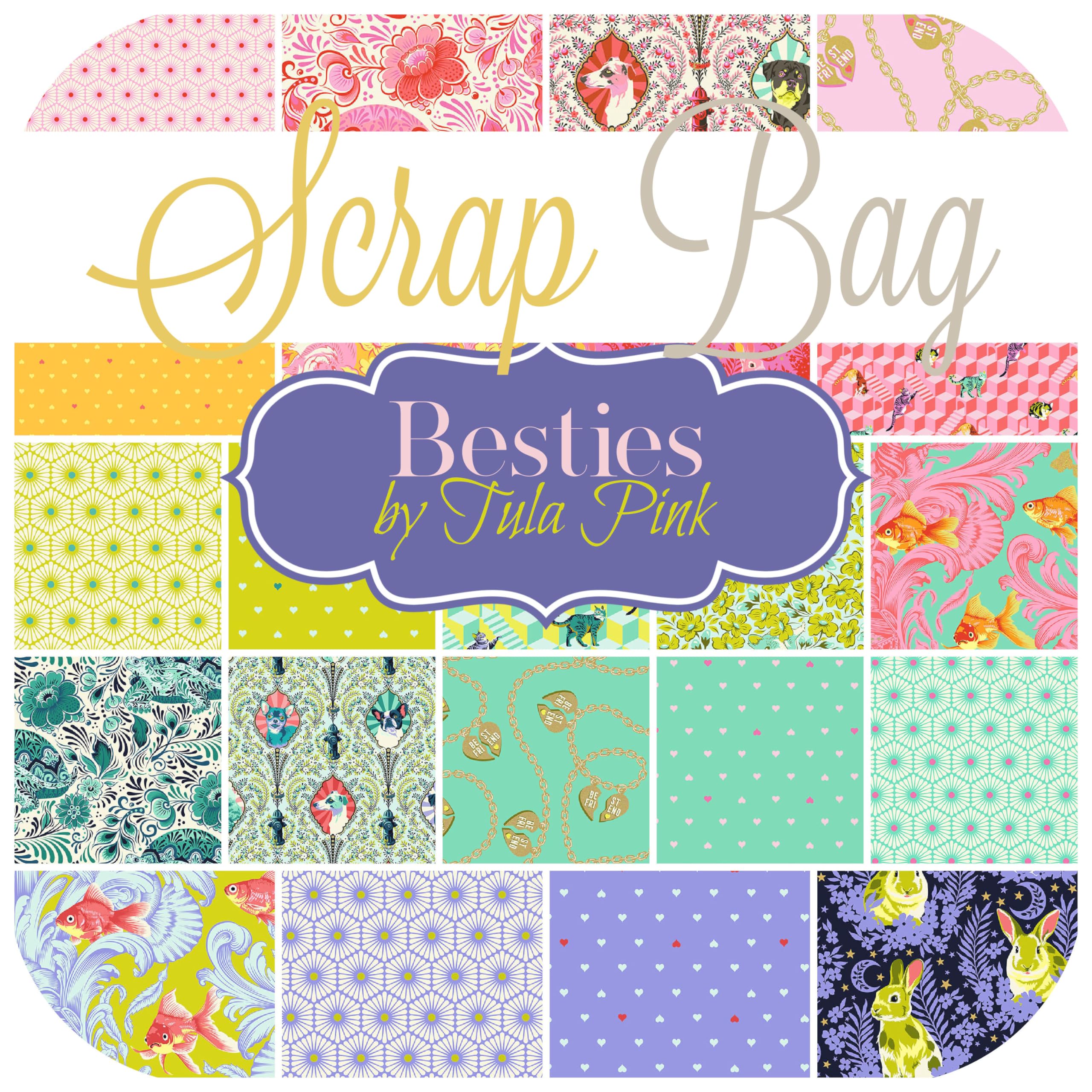 Besties Scrap Bag (Approx 2 Yards) by Tula Pink for Free Spirit 2 Yards DIY Quilt Fabric
