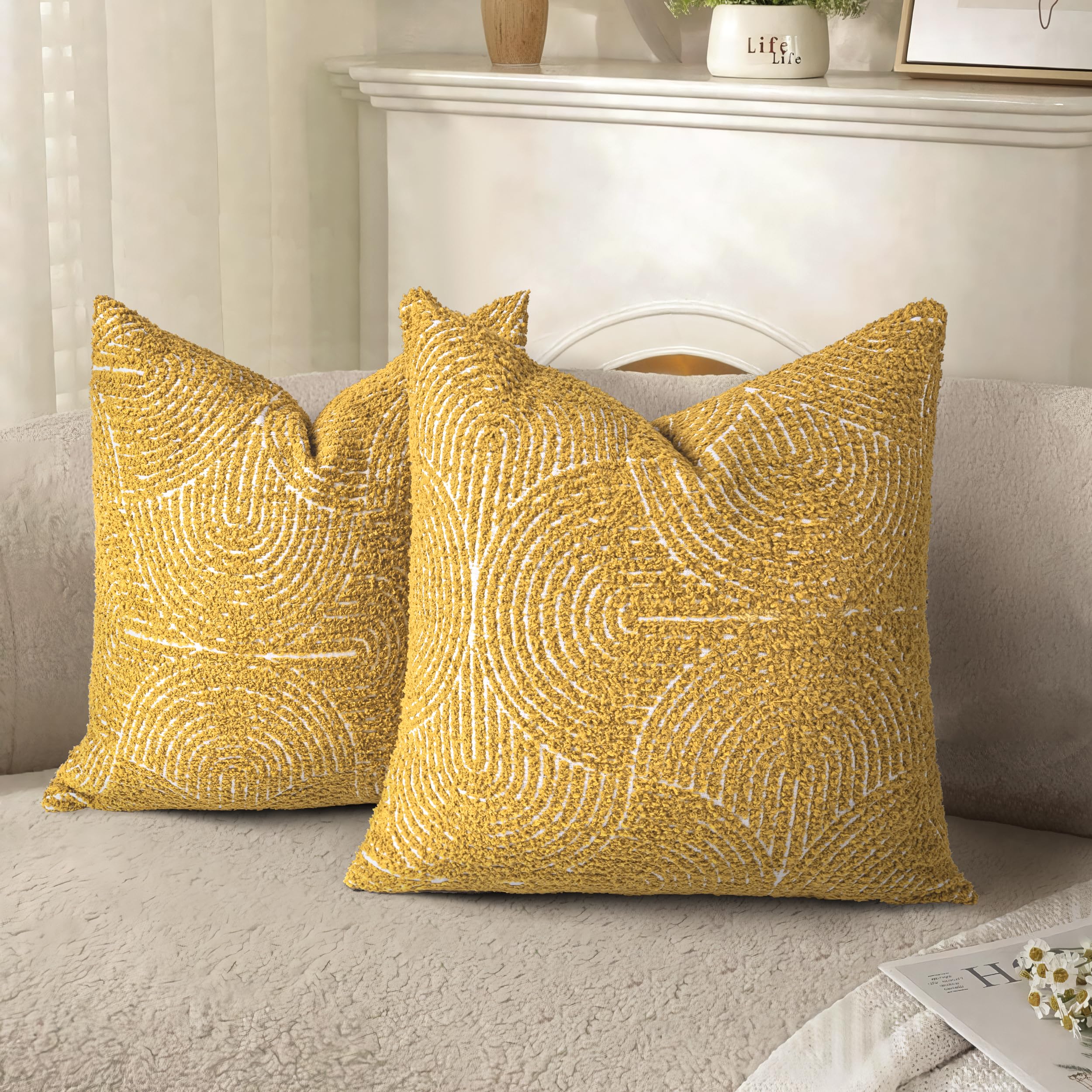 AELS Boho Decorative Textured Throw Pillow Covers