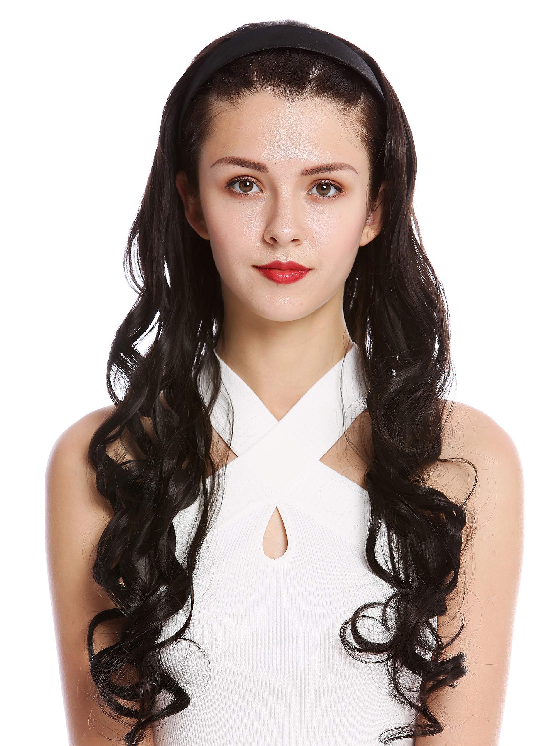 WIG ME UP - TYW60871H-4 Hairpiece half wig Clip-In Extension alice band very long slightly curled dark brown 27inch - Image 2