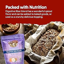 Barlean\'s Organic Digestive Seed Blend Fiber Supplement with Whole Chia, Ground Flax and Pumpkin Seeds, Quinoa, and Coconut, Rich in Omega 3 and Dietary Fiber, 12 oz