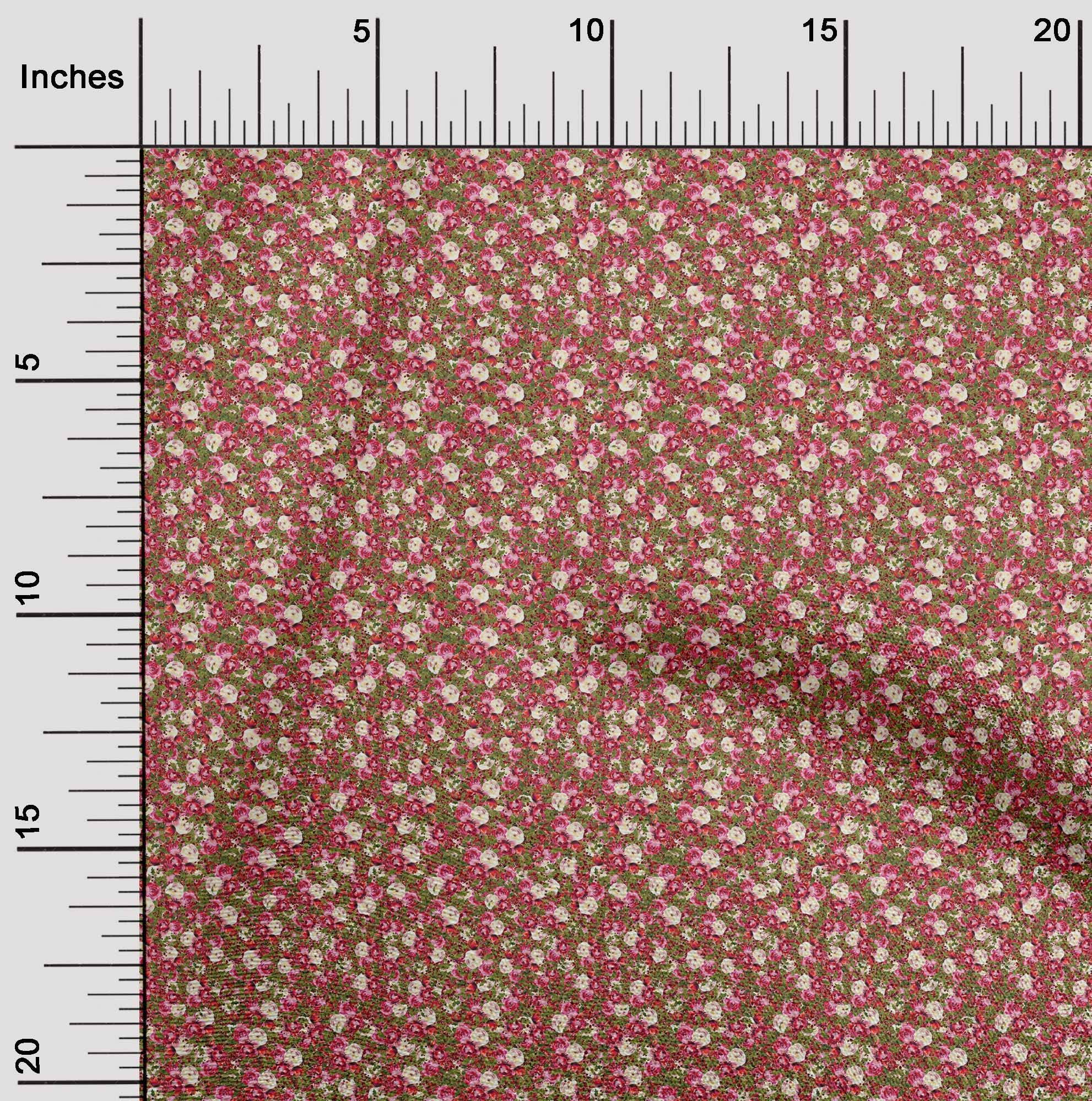 Amazon.com: oneOone Cotton Cambric Red Fabric Florals Sewing Craft