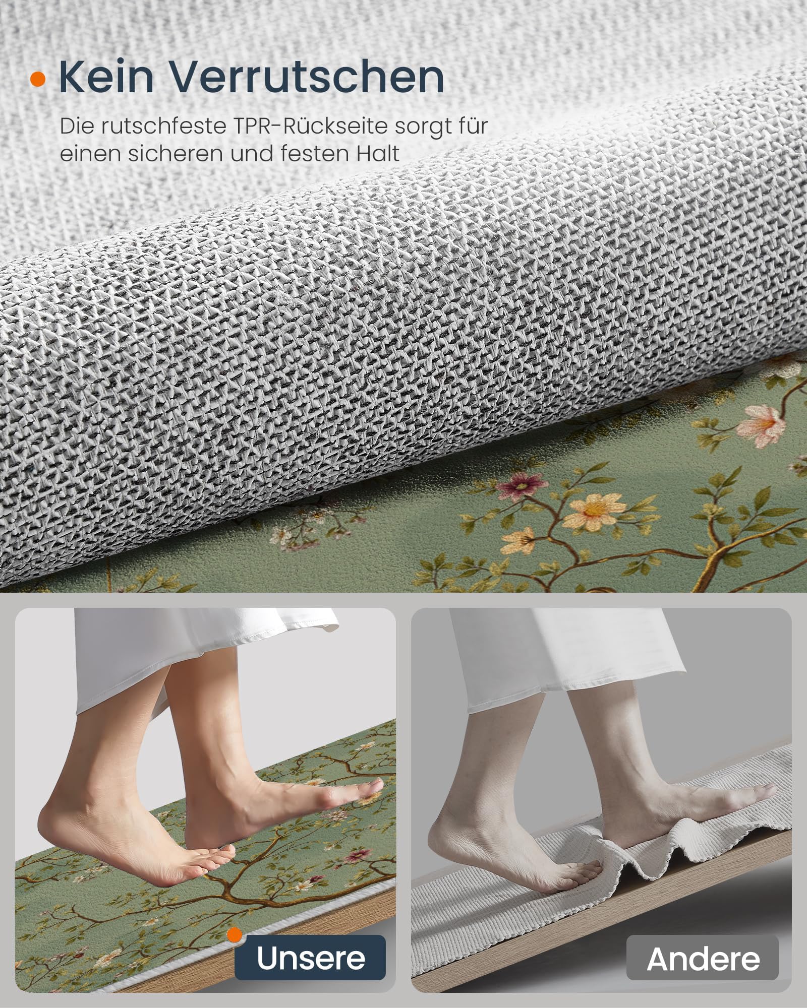 Tappeto Rotondo Stile retrò cinese per Camera da Letto | Tappeto Circolare Uccelli e gabbie per fiori Lavabile per Pelo Corto, Antiscivolo, Morbido, Soggiorno, Camera da Letto 120cm