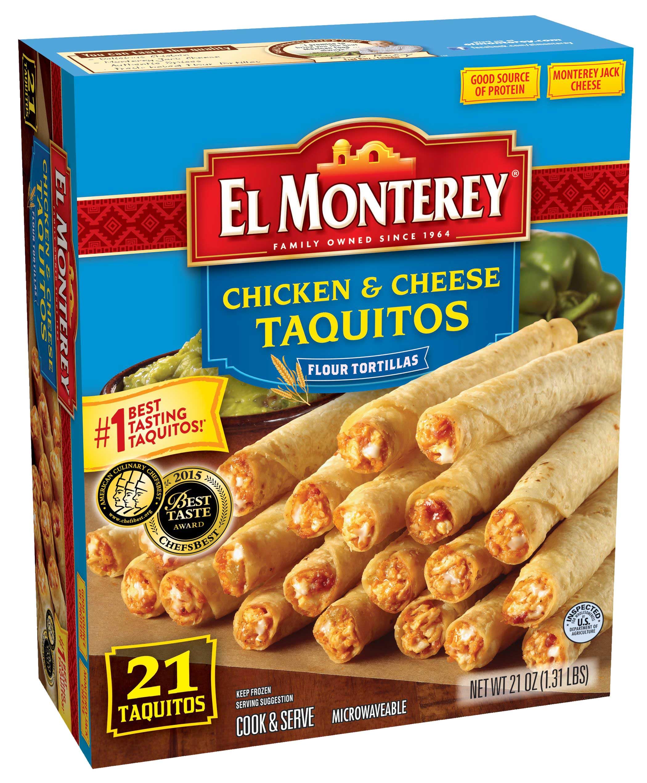 Chicken and Cheese Flour Taquitos by El Monterey – 1.31 Pound (Pack of 5), Pack of 5, Model 40671