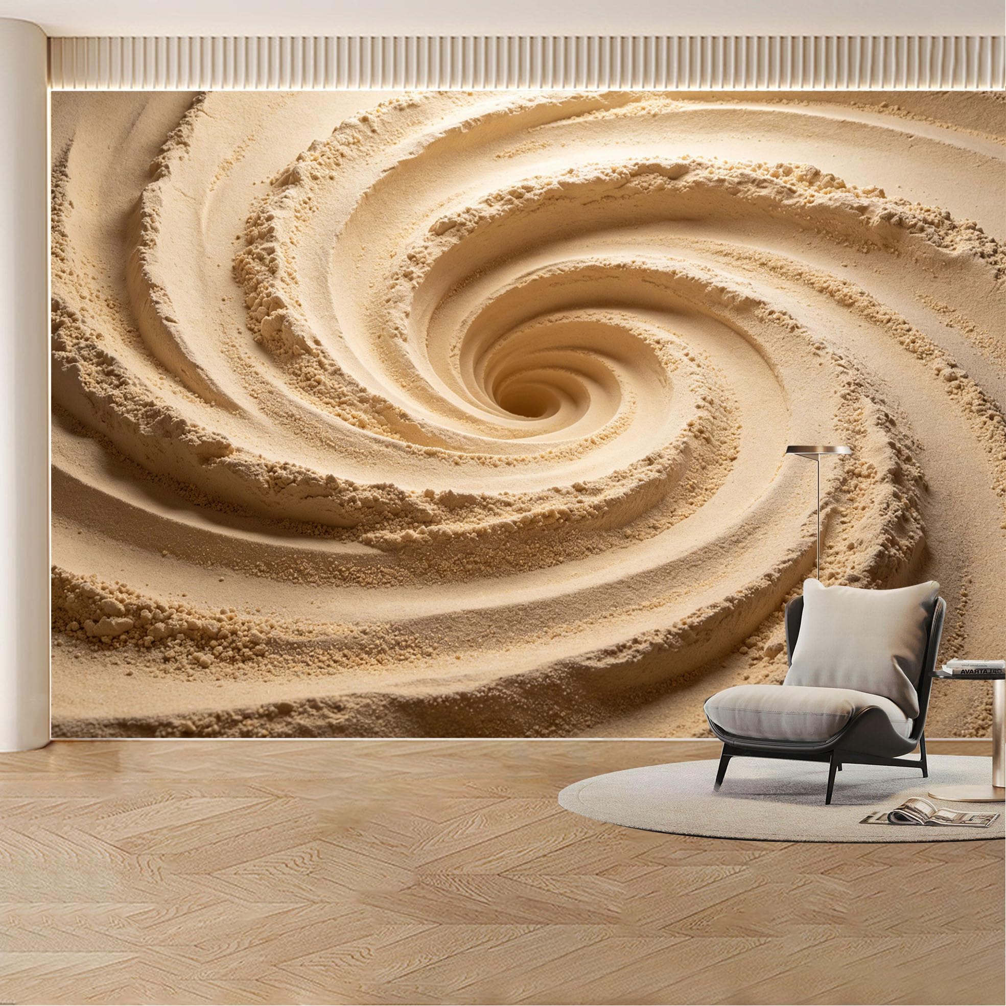Custom Wall Mural Wallpaper Abstract Swirl， 3D Effect Modern Wall Decor， Minimalist Luxury Removable SelfAdhesive Large Photo for Living Room， Bedroom， Office