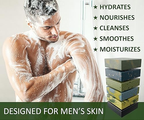 Miniatura 3 de NATURAL AMERICAN ELEMENTS Jabón en barra para hombre, sal marina de limón, 100% natural, aroma natural de limón, aceites esenciales, manteca de