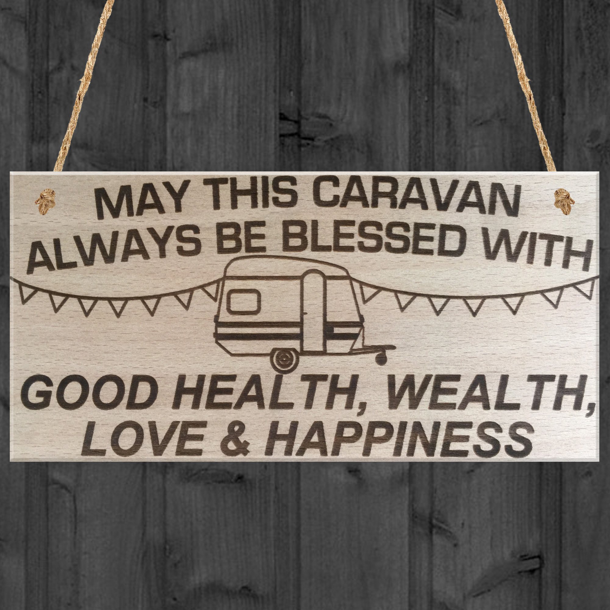Red Ocean May This Caravan Be Blessed Wooden Hanging Plaque Love Shabby Chic Gift Sign