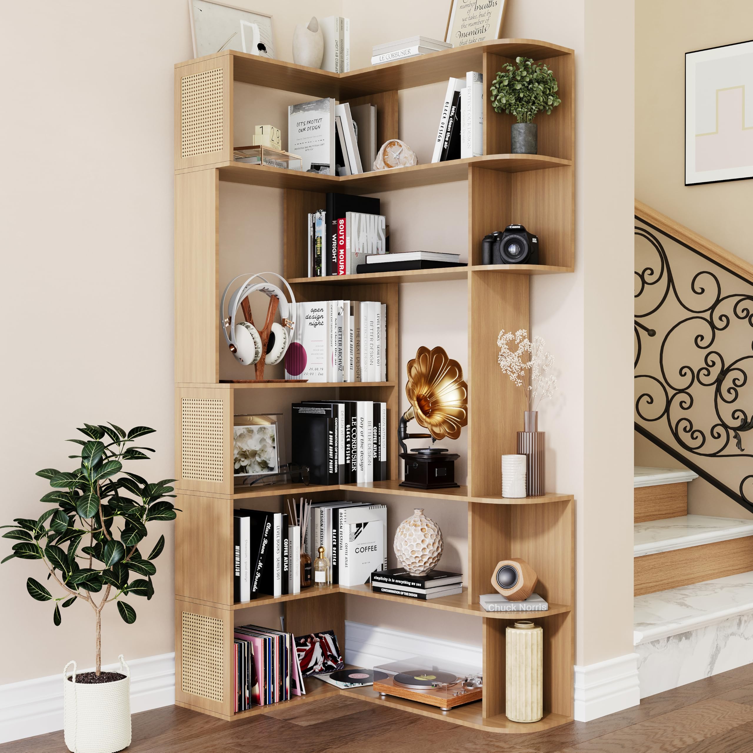 Amazon.com - Wildhome Corner Shelf,7-Tier Corner Bookshelf