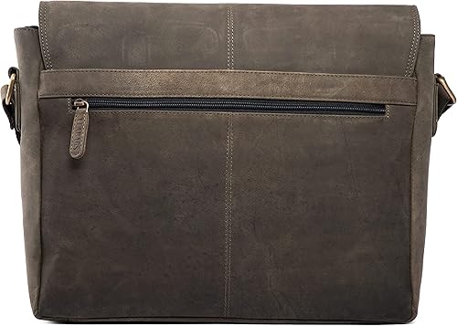 Miniatura 7 de LEABAGS Maletines de cuero para hombre - Bolso Cambridge de cuero genuino para portátil de 15 pulgadas - Bolso de mensajero vintage