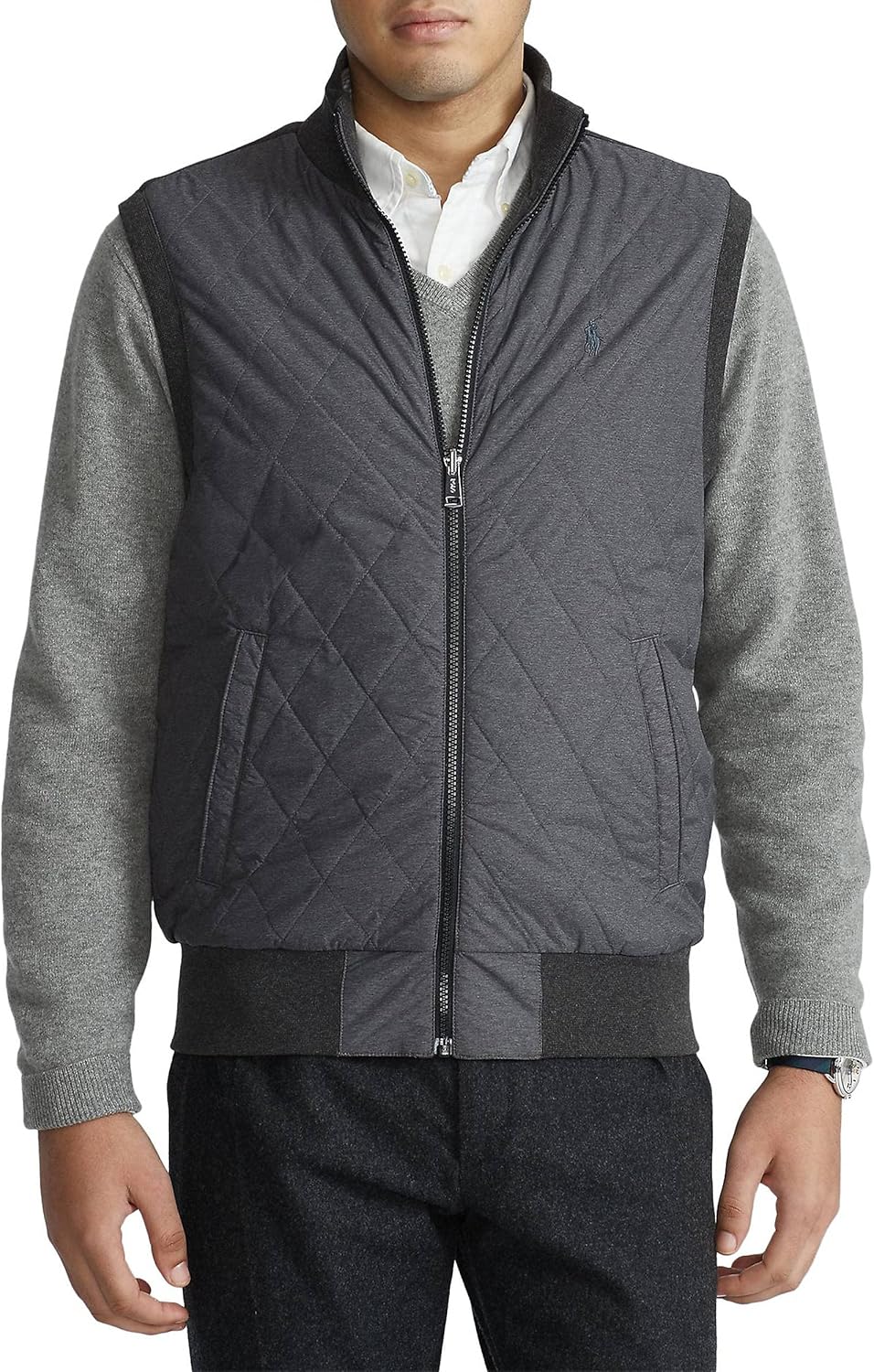 Polo Ralph Lauren Reversible Quilted Hybrid Men's Vest 710814624001 Grey Heather
