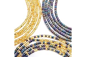 3 PC Waist Bead Set, Iridescent Black, Gold. Waist Beads, African Waist...