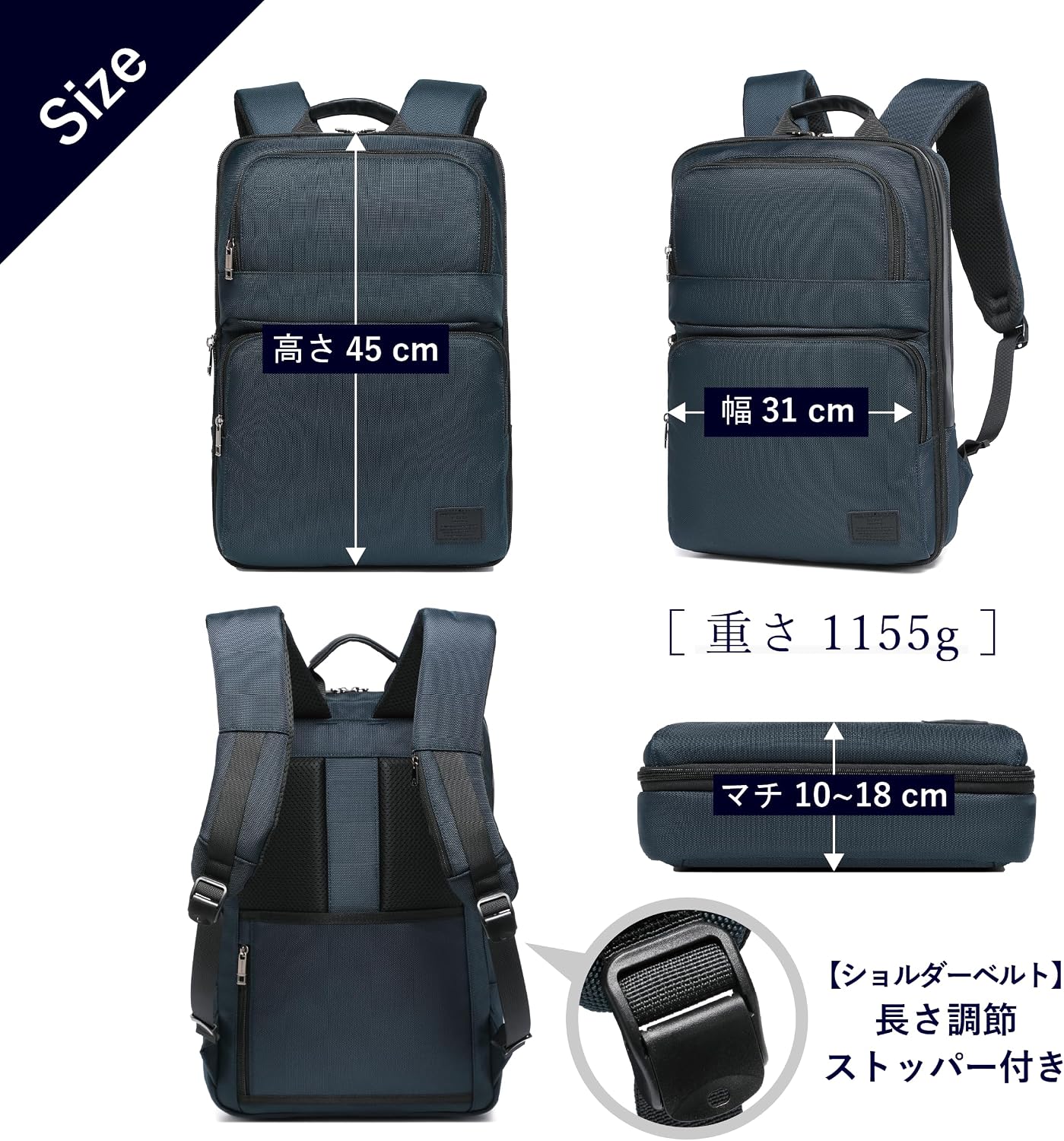 Amazon.co.jp: [グッシオ イタリー] リュック メンズ 大容量 拡張機能