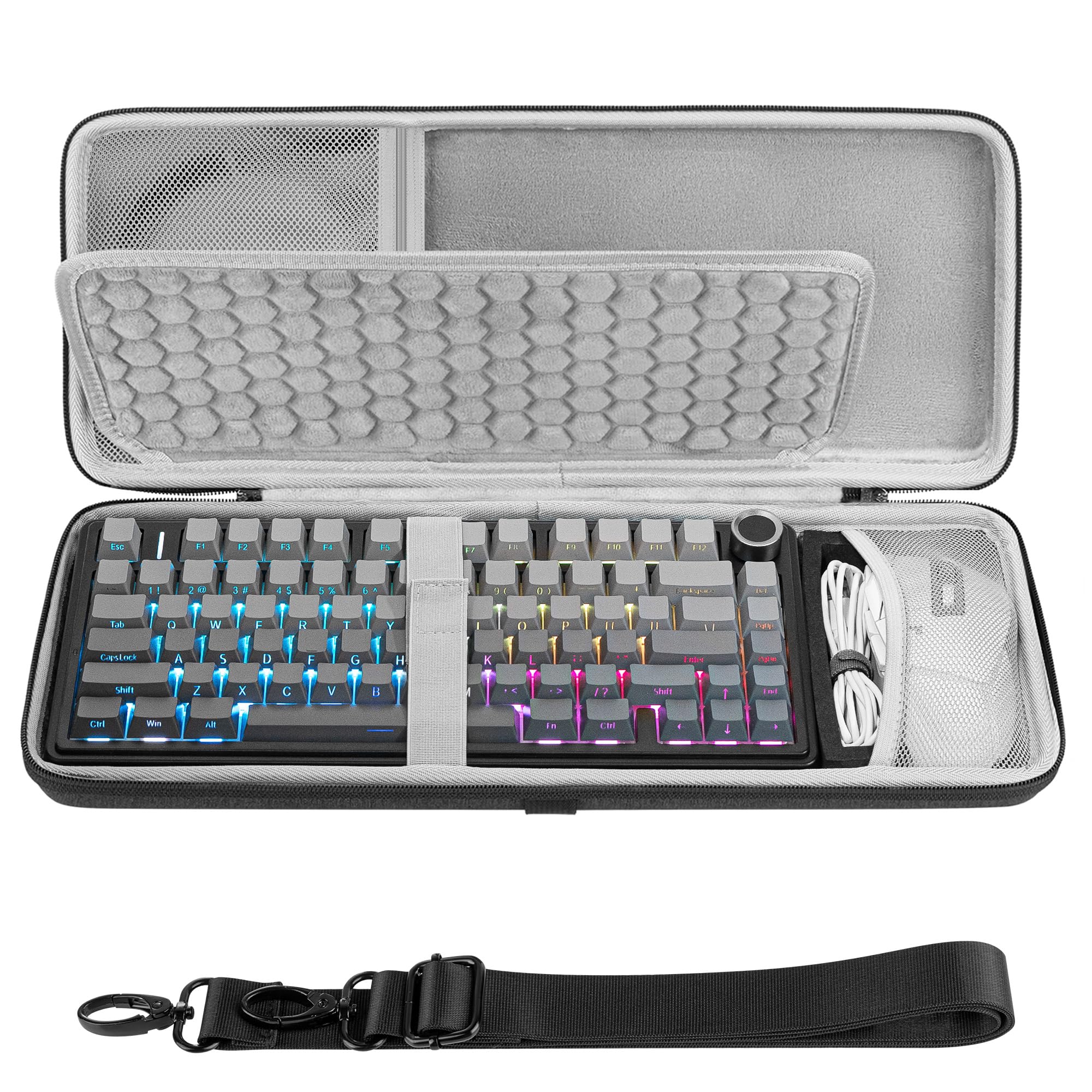 Geekria 75% 84-Tasten Tastatur- & Maus-Set Hardcase, kompatibel mit Aula F75 Pro/F75, Keychron K2 V2/K2/Q1/V1, ASUS ROG Azoth 75%, Redragon K673 PRO
