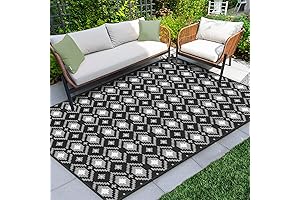 ROMROL Black-White 6x9ft Reversible Outdoor Rug