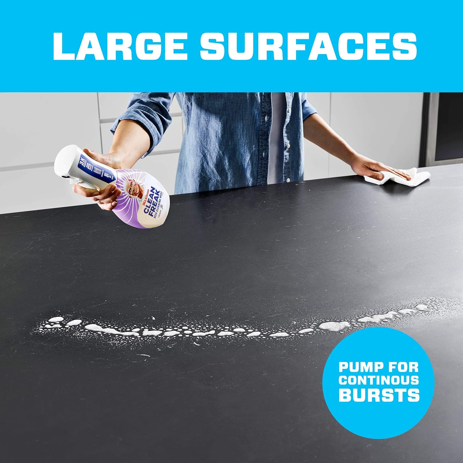 Mr Clean Multi Surface Cleaner, Clean Freak Deep Cleaning Spray, Lavender & Lemon Scent, Starter Kit, 3 Count, 16 fl oz: Health & Personal Care