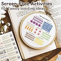 Vista 9 de Bradove Kit de Práctica de Puntadas de Bordado Clásico, Kit de Bordado para Principiantes, Kit de Bordado para Principiantes para Adultos, Kit