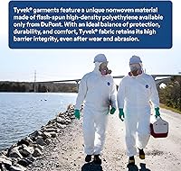 Vista 5 de DuPont Tyvek 400 TY127S - Overol protector desechable con capucha y puño elástico, color blanco