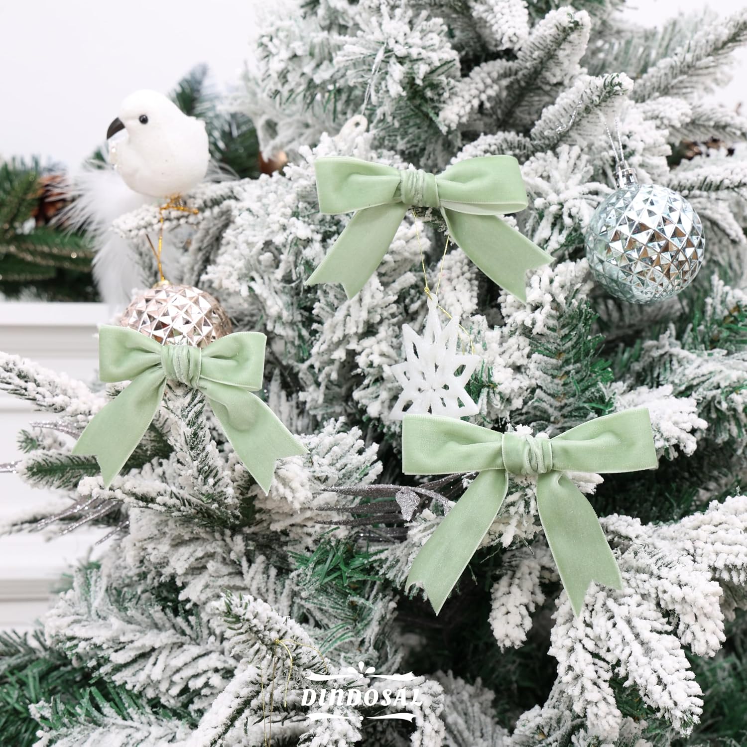 Sage Green Velvet Ribbon 1 Inch x 10 Yards | Single Face Velvet, Gift Wrapping, Wedding Bouquets, Hair Bows, Christmas Tree Decor, Wreaths & DIY Crafts