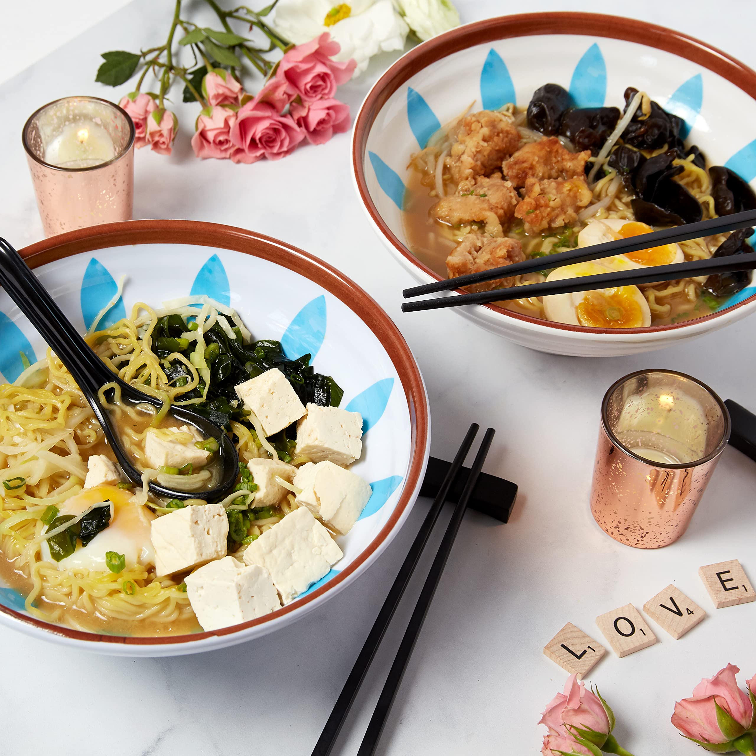 Buy Nytana Japanese Style Large Ramen Bowl Set 60 Oz (10 Piece), 9