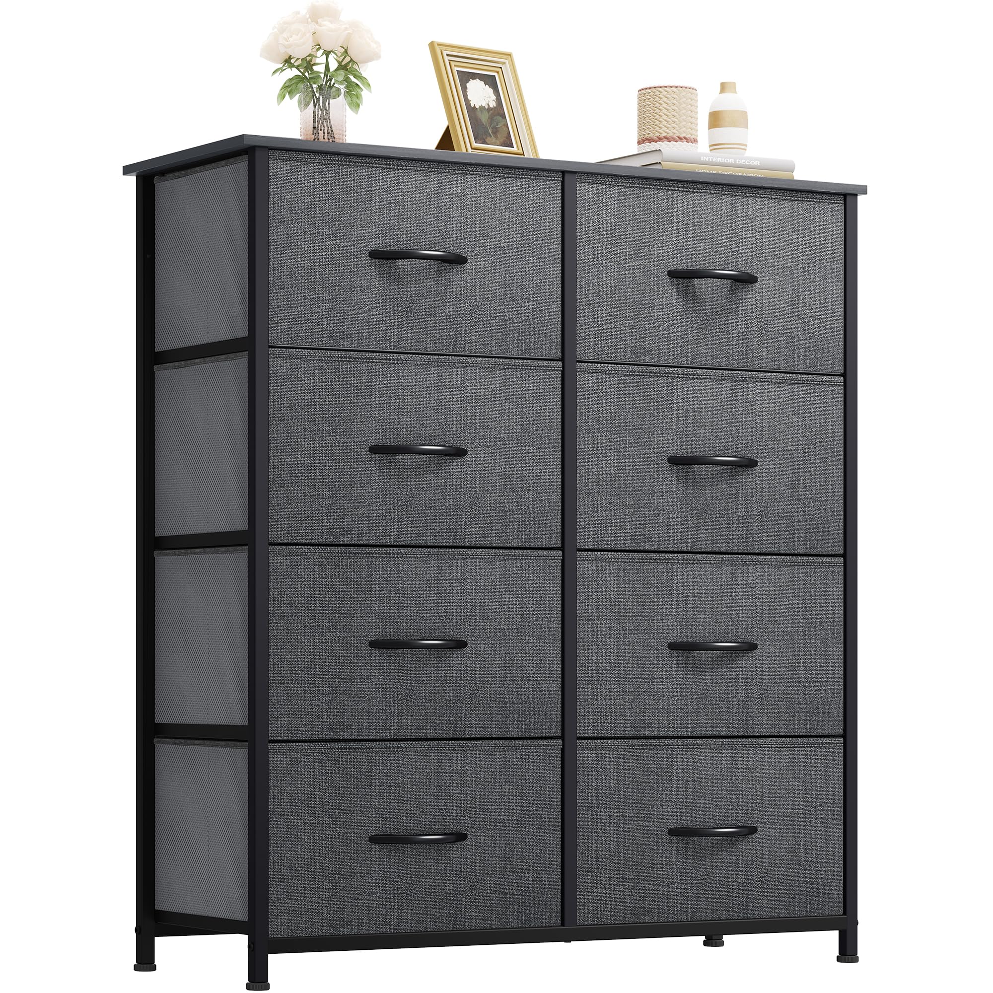 YITAHOME 8 Drawers Fabric Dresser - Storage Tower Unit Organizer Unit for Living Room & Closets - Sturdy Steel Frame & Easy Pull Fabric Bins