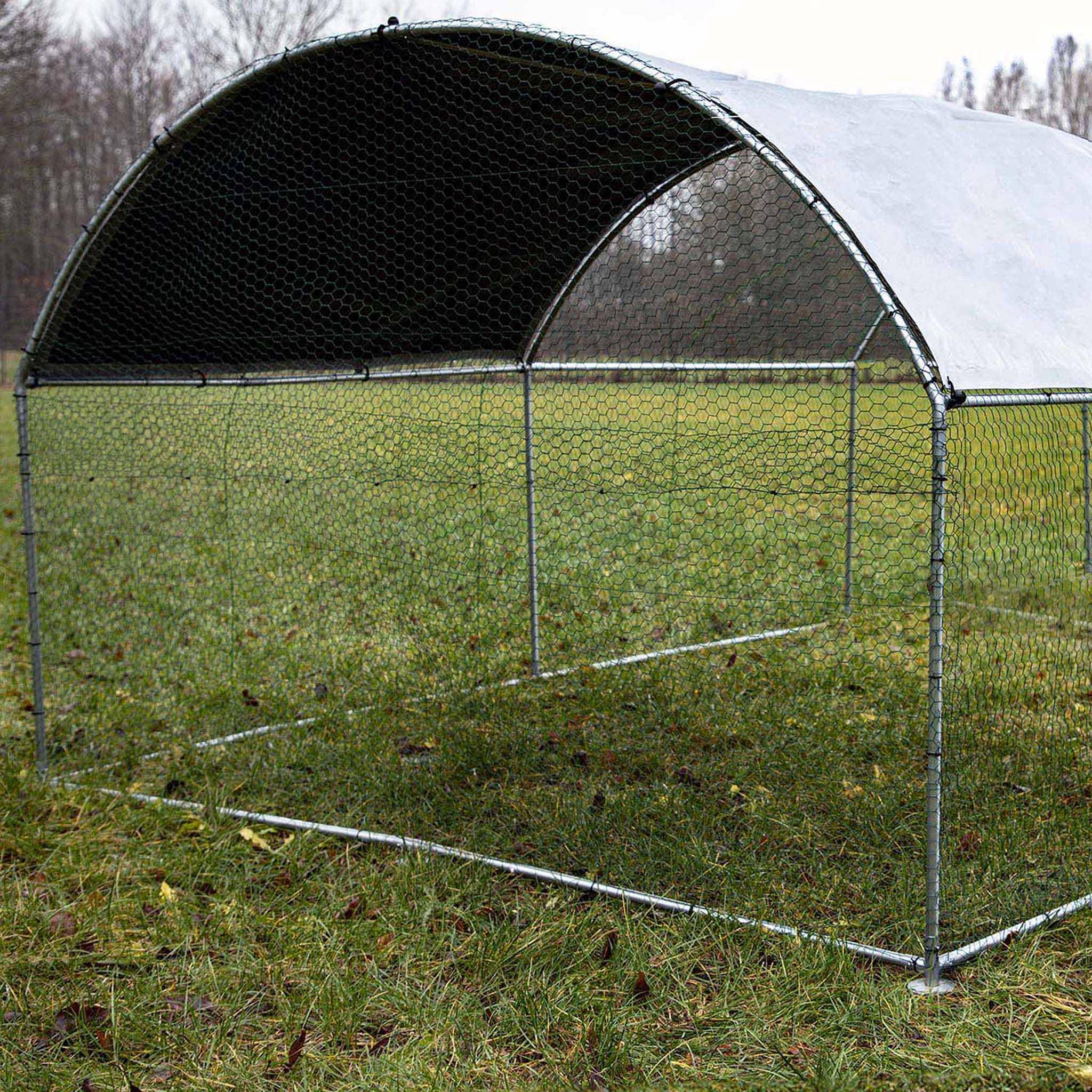 Wiltec Parc enclos XXL pour Petits Animaux domestiques – 4 x 3 x 2 m – en Acier – Clôture verrouillable avec Toit grillagé et Bâche – Cage Lapin Clapier Hamster Cochon d'Inde Tortue Rongeur