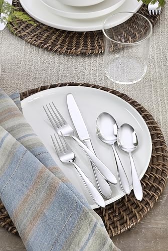 Miniatura 8 de Oneida Mooncrest - Juego de cubiertos de satén para uso diario, 20 unidades, metálico