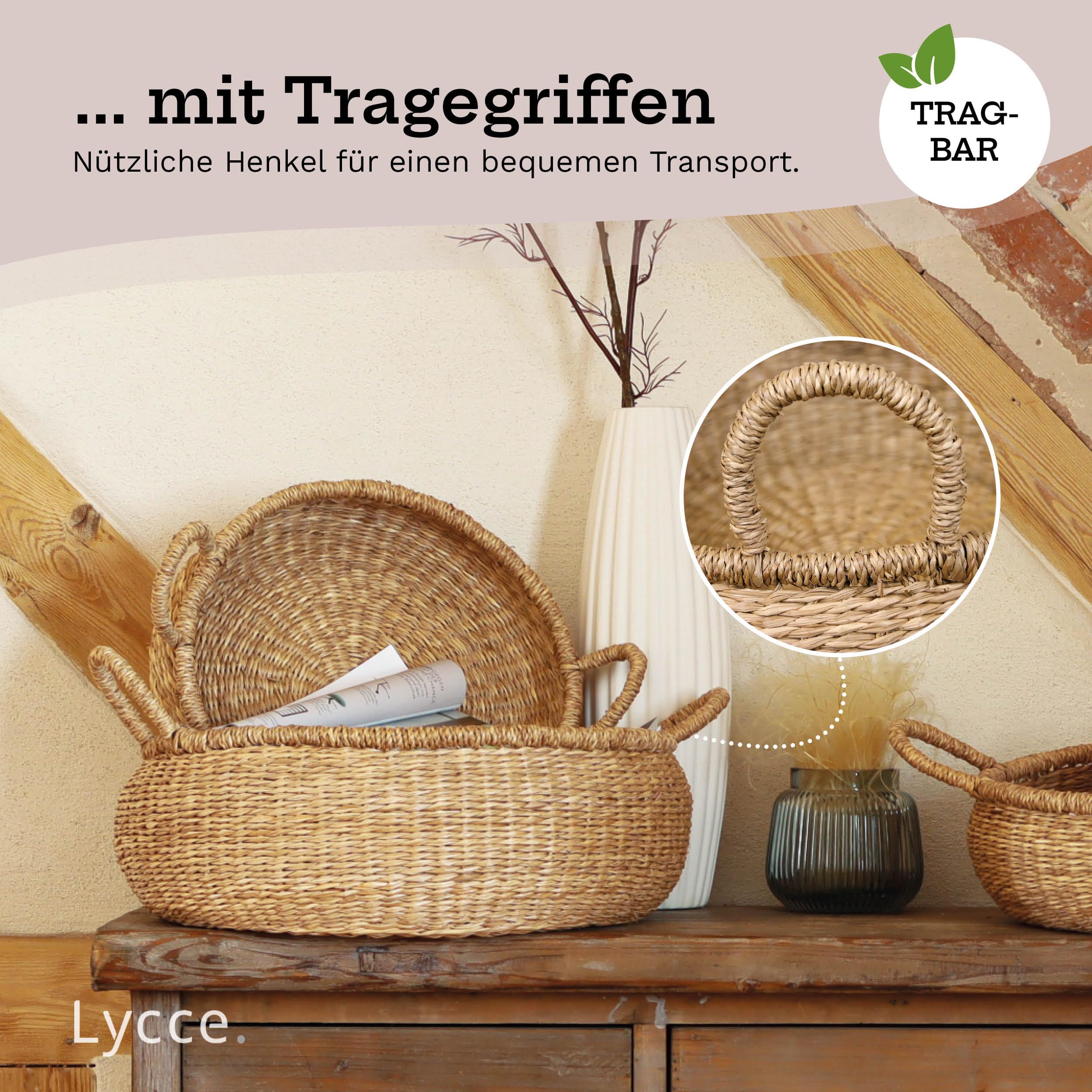 Lycce Aufbewahrungskorb Natur, Korb geflochten aus Seegras | 3er Set