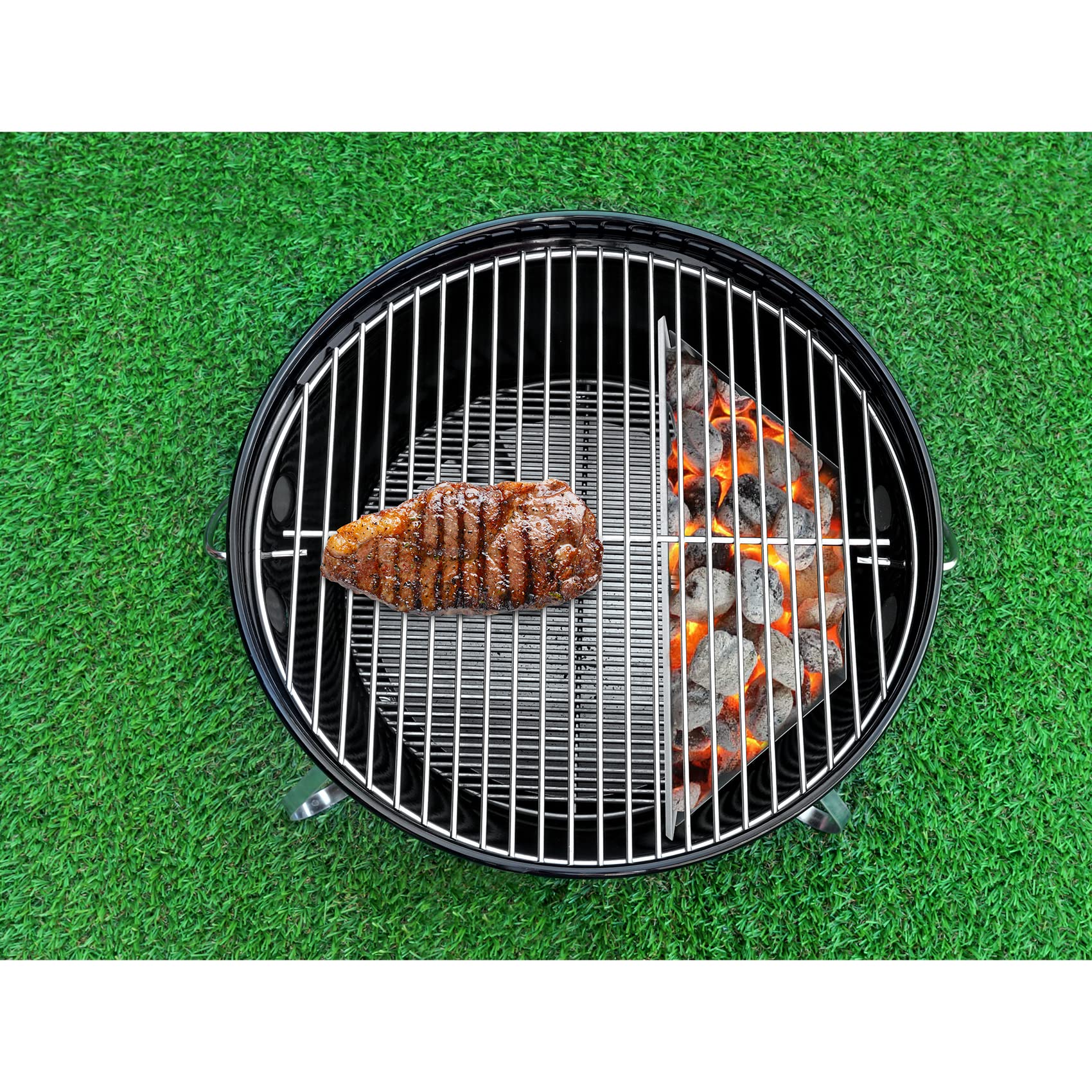 Onlyfire Grand Paniers à Charbon pour Kettle 57-67 cm, Char-Basket Acier Galvanisé pour Barbecue Weber Napoleon 22-26 pouces, 2 pièces