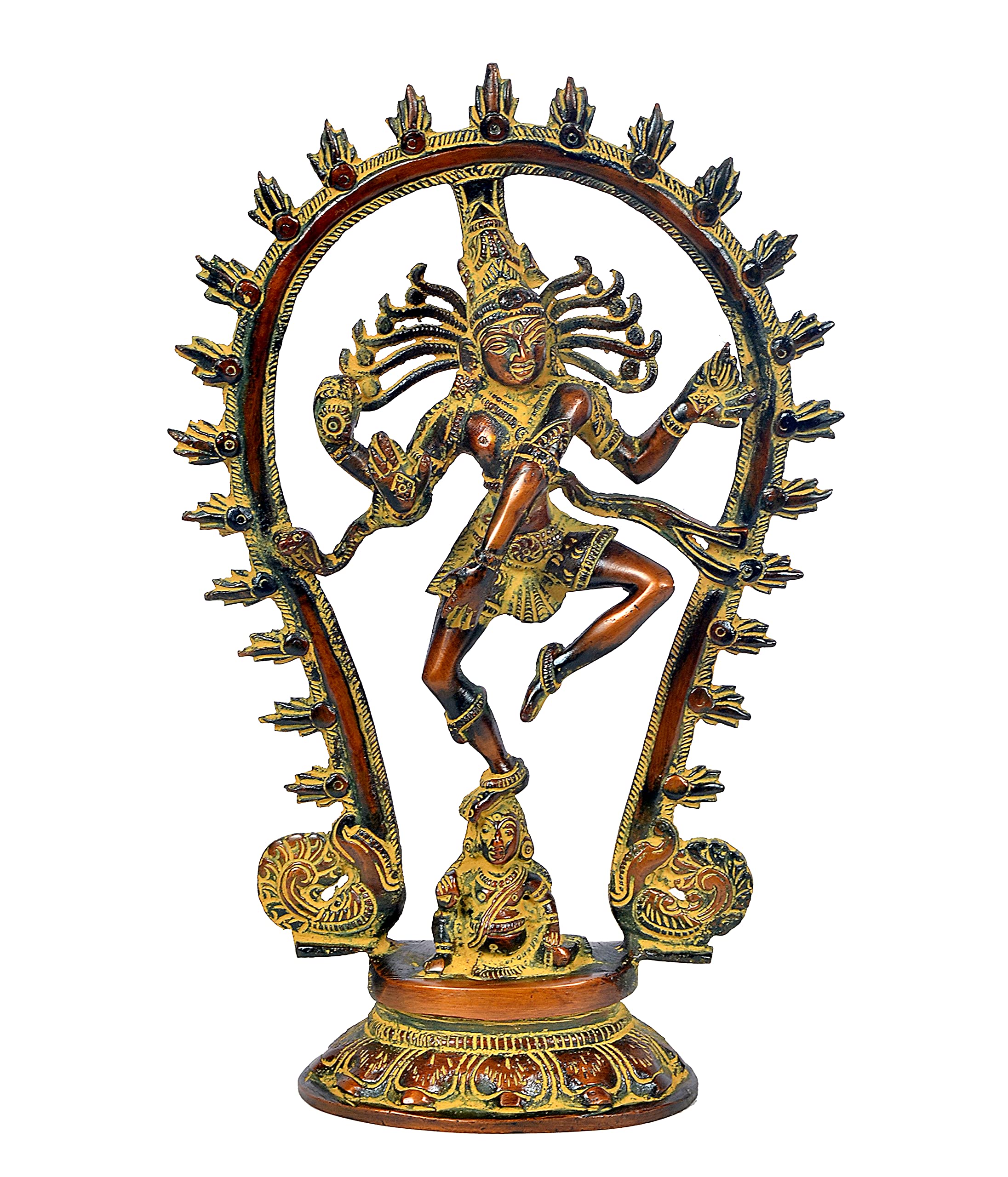 DattatreyaBrass Natraj Idol Dancing Shiva Idol Shiva Religious Statue Height 11.2 Inch