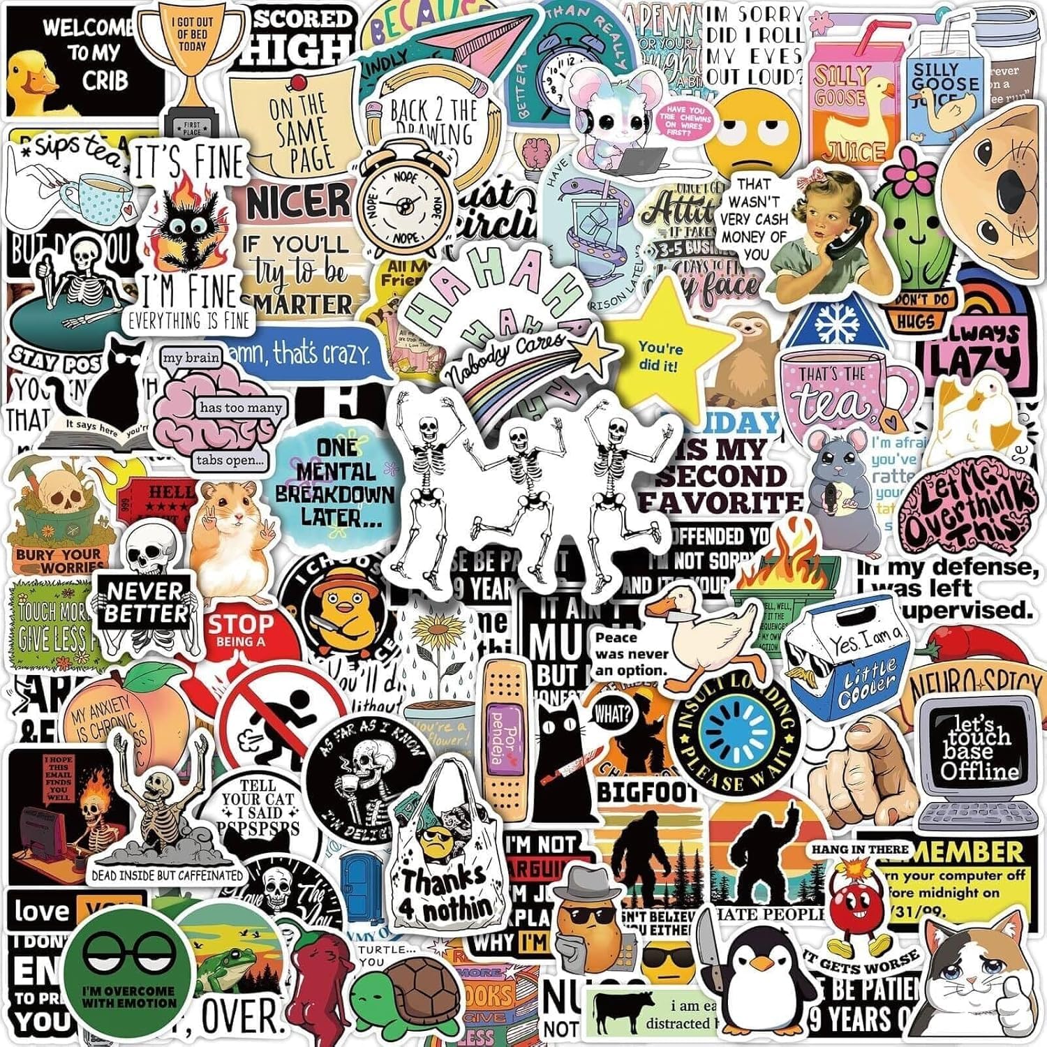 200PCS Funny Holographic Adult Humor Stickers, (Dirty) for Adults, Waterproof Vinyl Sarcastic Decals for Laptop, Water Bottle,Scrapbook, Skateboard &