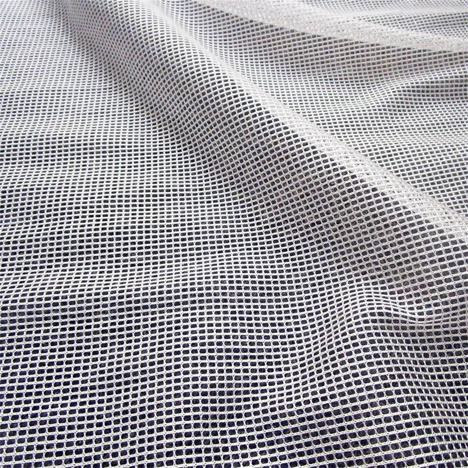 Tejido de malla para costura, Blanco negro hecho punto de la tela malla del poliéster 90x150 cm for Dration casera ropa deporte(White,Many yards not cut)