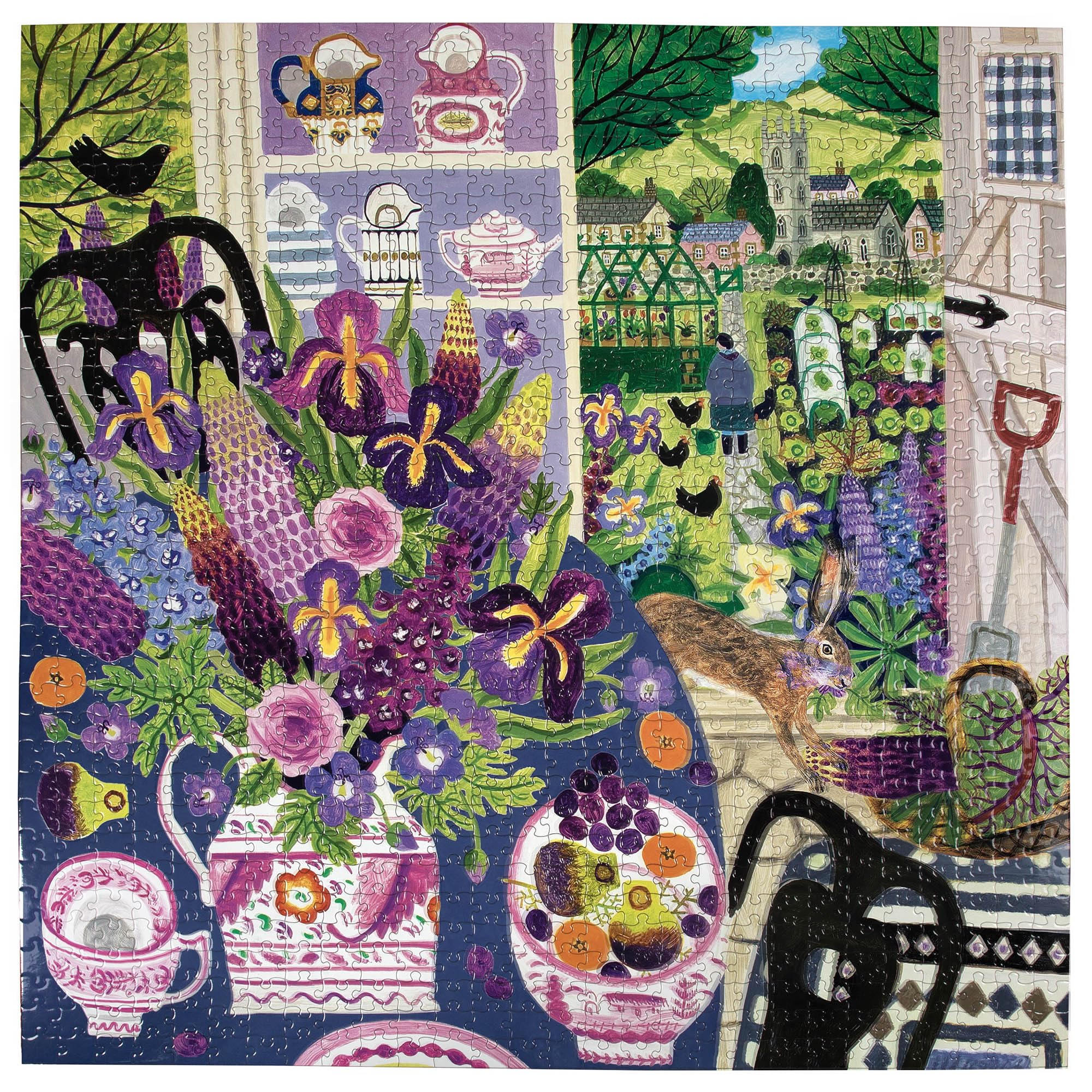 eeBoo Piece and Love Lavender Kitchen 1000 piece square adult Jigsaw Puzzle, 23 inches x 23 inches - Image 2