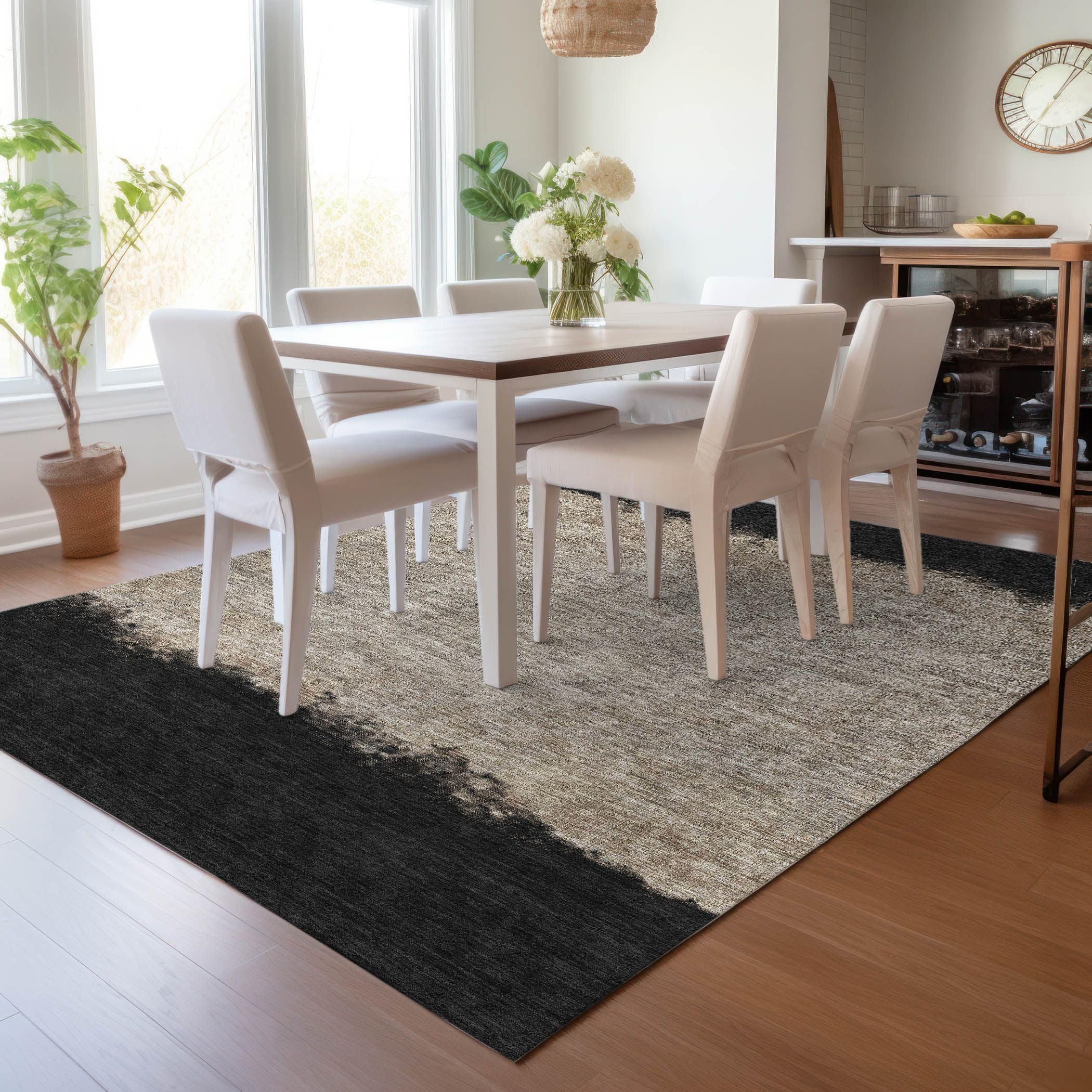 Addison Rugs Chantille ACN2214 Black 3' x 5' Indoor/Outdoor, Machine Washable, Easy Clean, Non Shedding, Bedroom, Living Room, Dining Room, Kitchen,