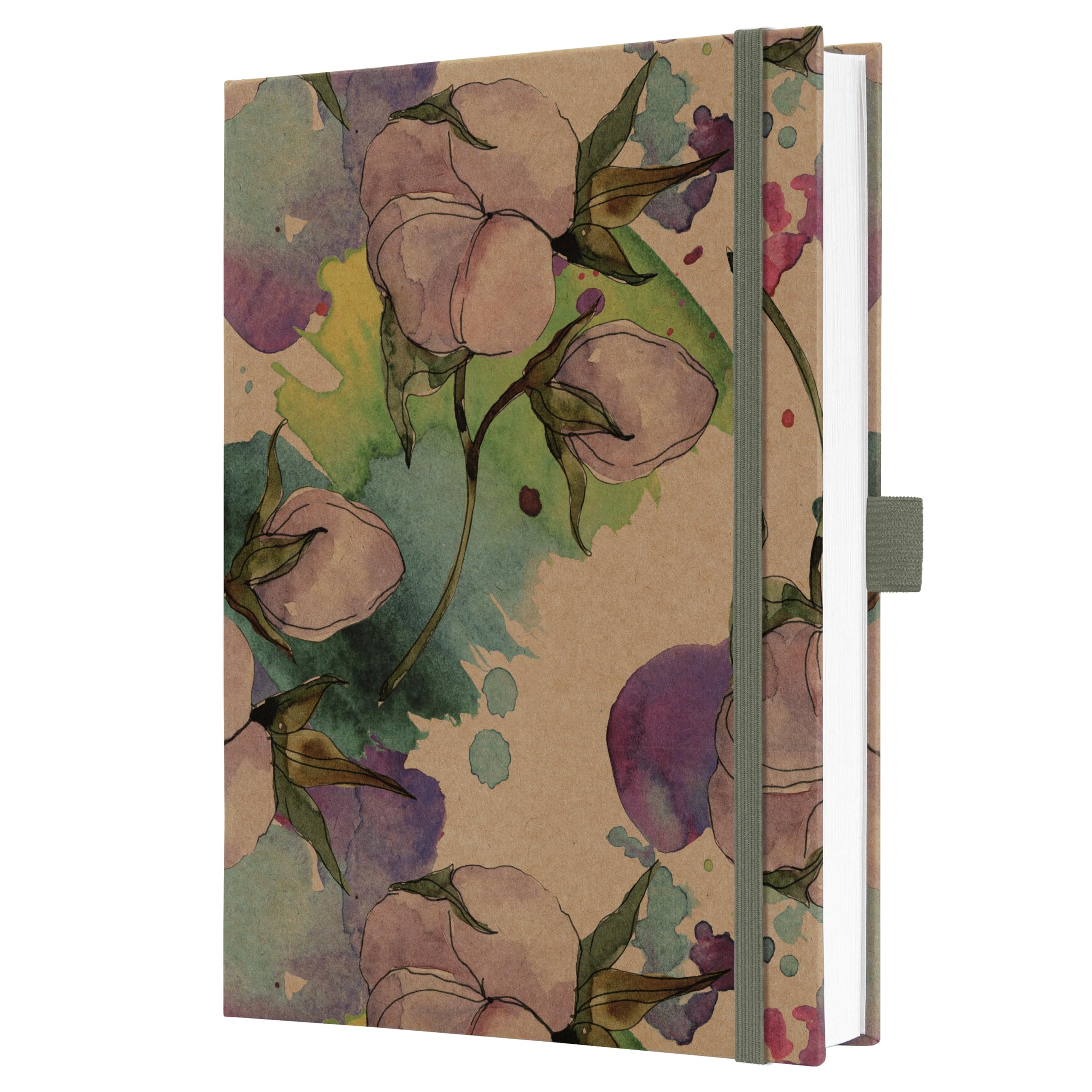 Sigel JN855 Notebook Jolie - Pure Cottonflowers - approx. A5 - lined - hardcover - blue/purple/pink/brown/green - 192 p. - 100 gsm - FSC-certified โ image 1