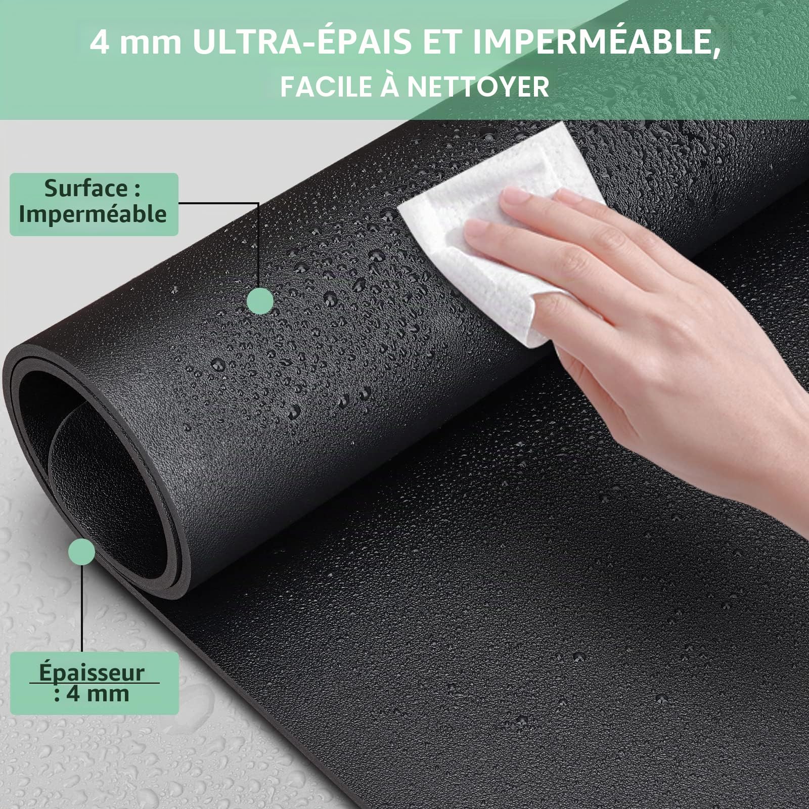 GORESE Sous-main Bureau en Cuir PU avec Charge rapide sans fil 10W, Tapis Bureau Tapis de Souris étanche antidérapant 90x42 cm Noir