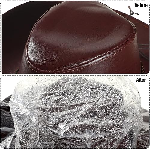 Miniatura 5 de 10 Pcs XL Cowboy Hat Cover Plastic Waterproof Hat Protector Elastic Rain Cover Unisex Travel Western Fedora Storage for Rain